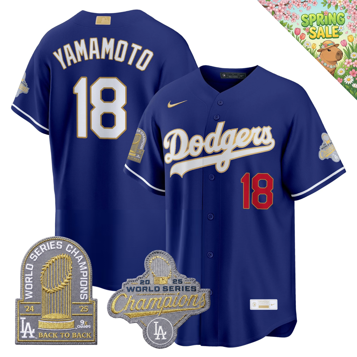 LAD "Gold Collection" Premier Limited Jersey - 9X World Series Champions - Stitched
