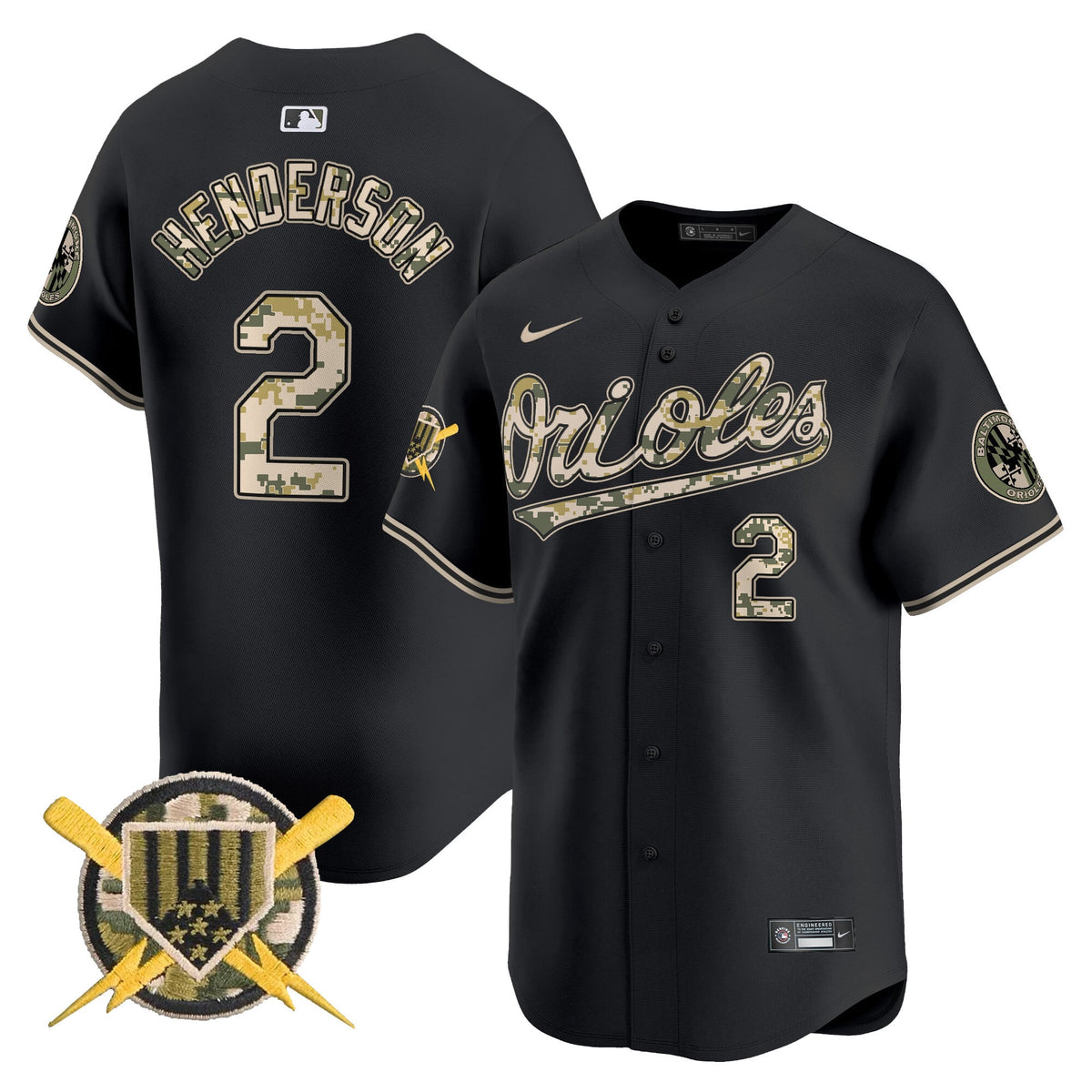 Baltimore Orioles Armed Forces Day Vapor Premier Limited Jersey - All Stitched