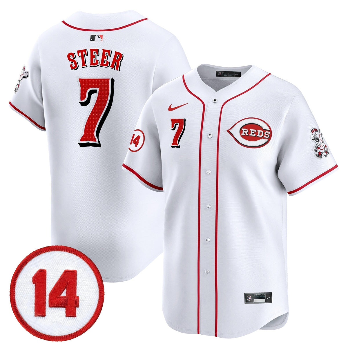 CIN Pete Rose Patch Vapor Premier Limited Jersey - All Stitched