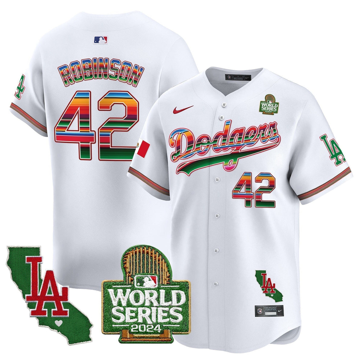Dodgers Mexico 2024 World Series Vapor Premier Limited Men Jersey V2 - All Stitched
