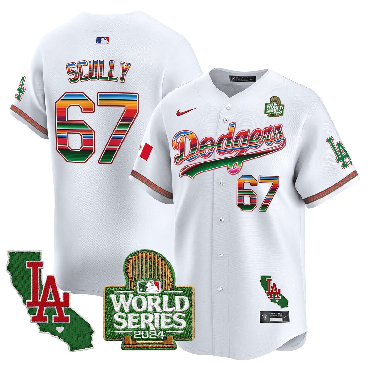 Dodgers Mexico 2024 World Series Vapor Premier Limited Men Jersey V2 - All Stitched