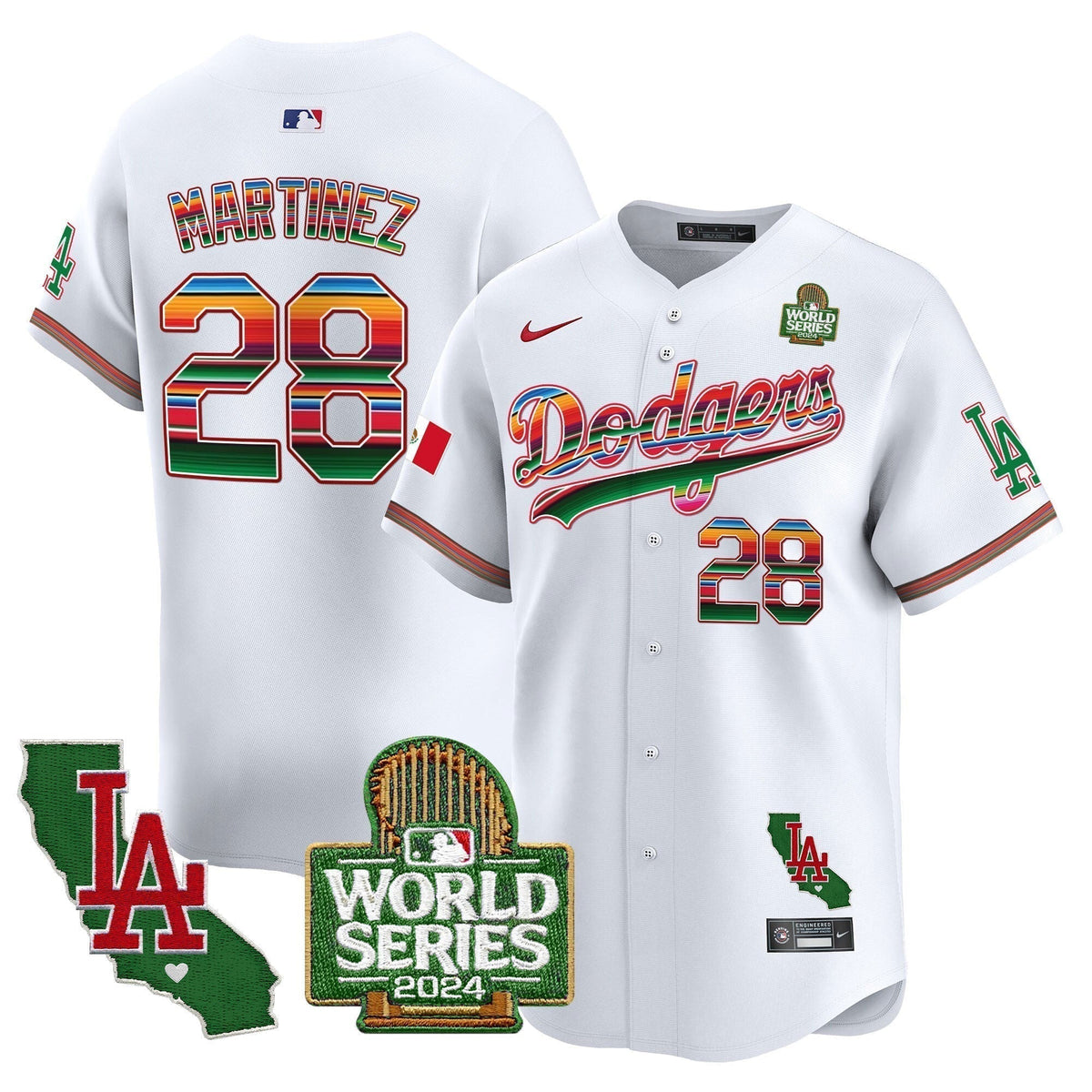 Dodgers Mexico 2024 World Series Vapor Premier Limited Men Jersey V2 - All Stitched