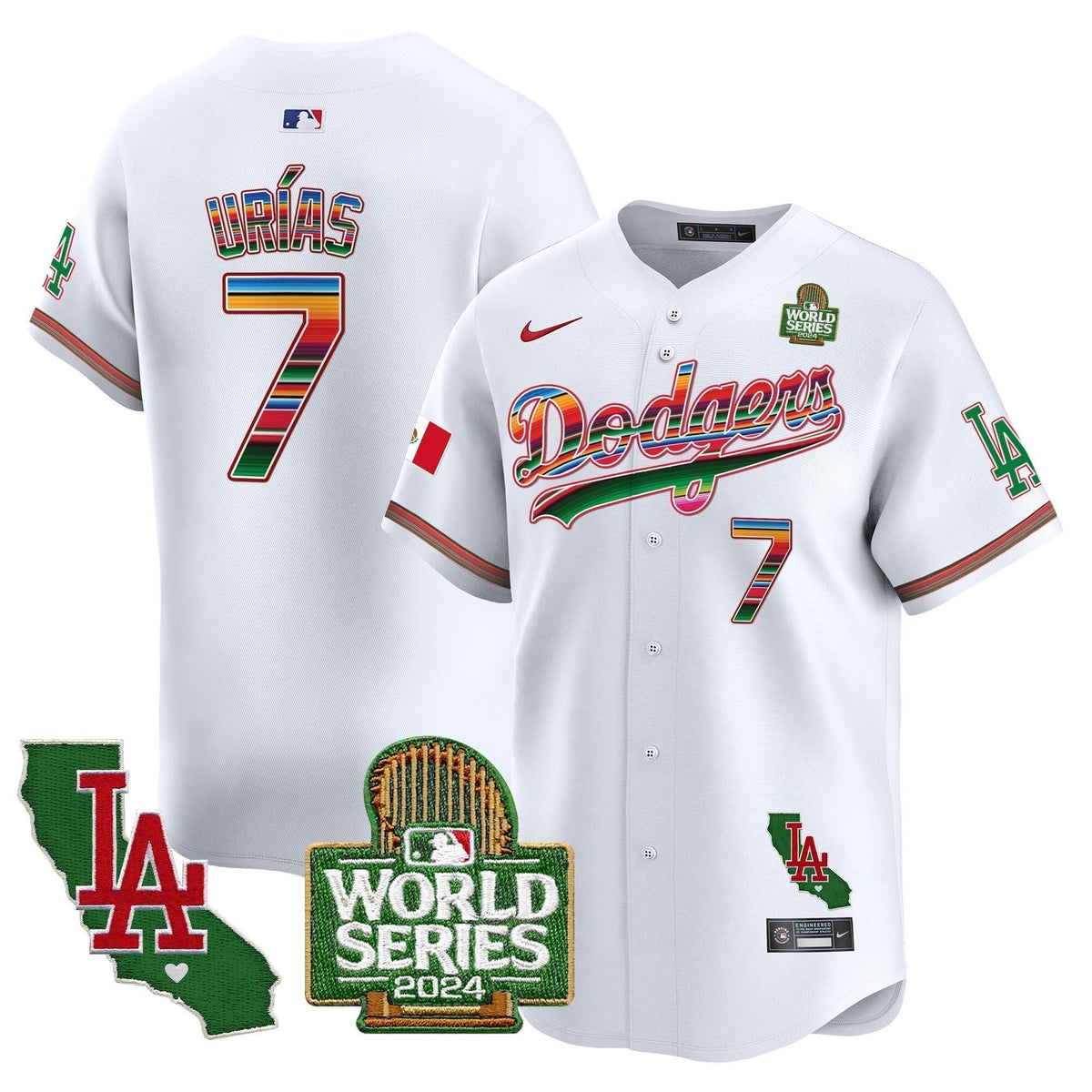 Dodgers Mexico 2024 World Series Vapor Premier Limited Men Jersey V2 - All Stitched