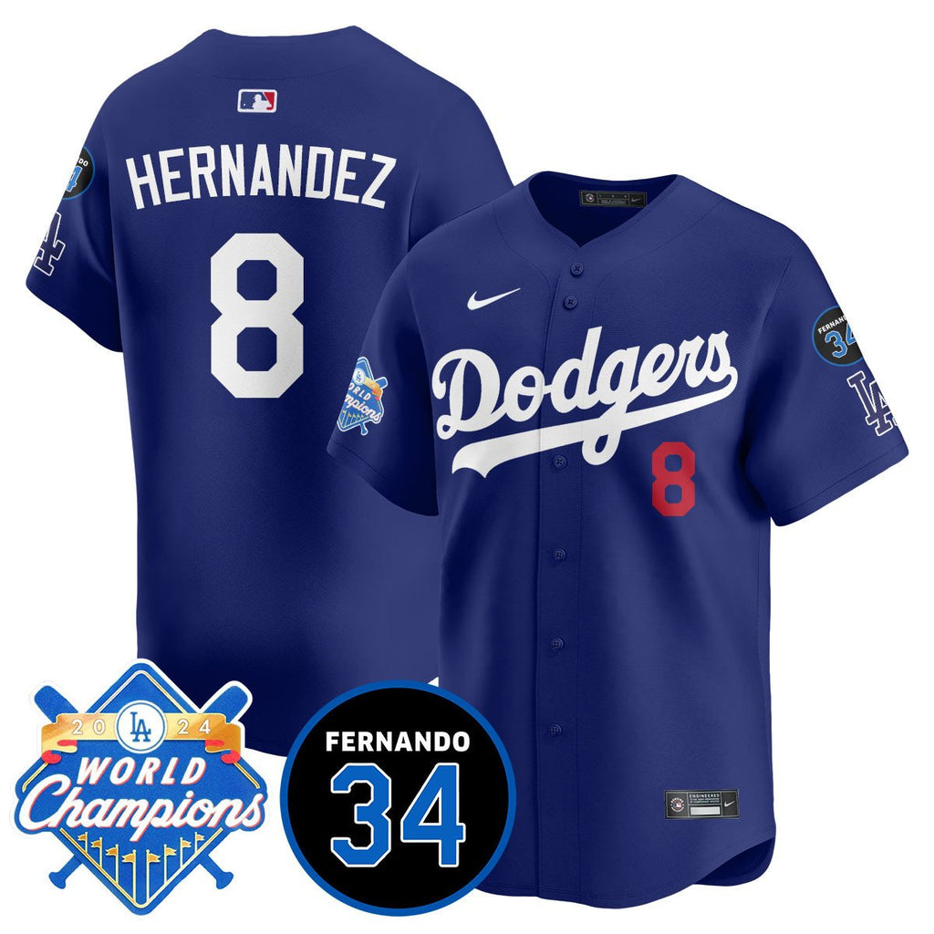 LA Dodgers - World Series Champions 2024/Fernando Valenzuela Memorial Men Jersey - All Stitched