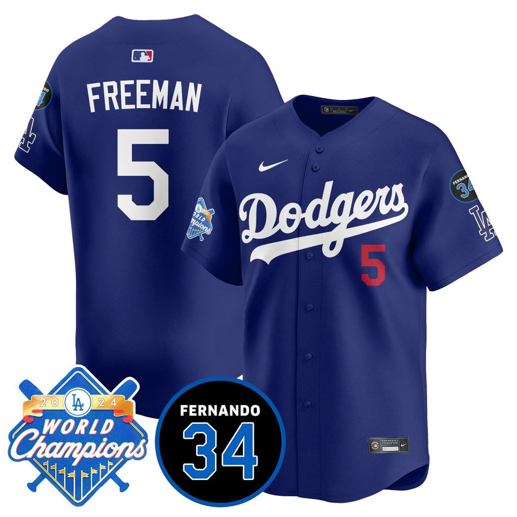 LA Dodgers - World Series Champions 2024/Fernando Valenzuela Memorial Men Jersey - All Stitched