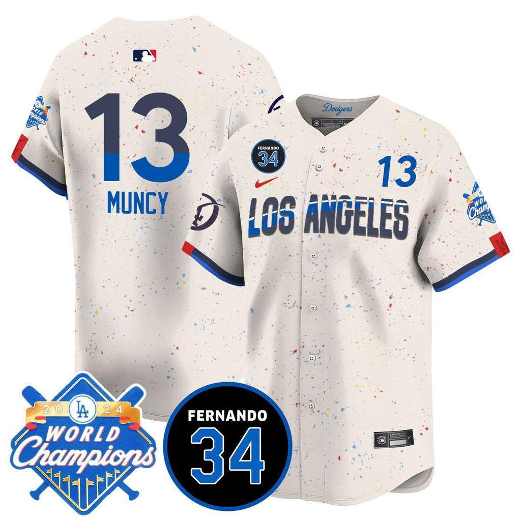 LA Dodgers - World Series Champions 2024/Fernando Valenzuela Memorial Men Jersey - All Stitched