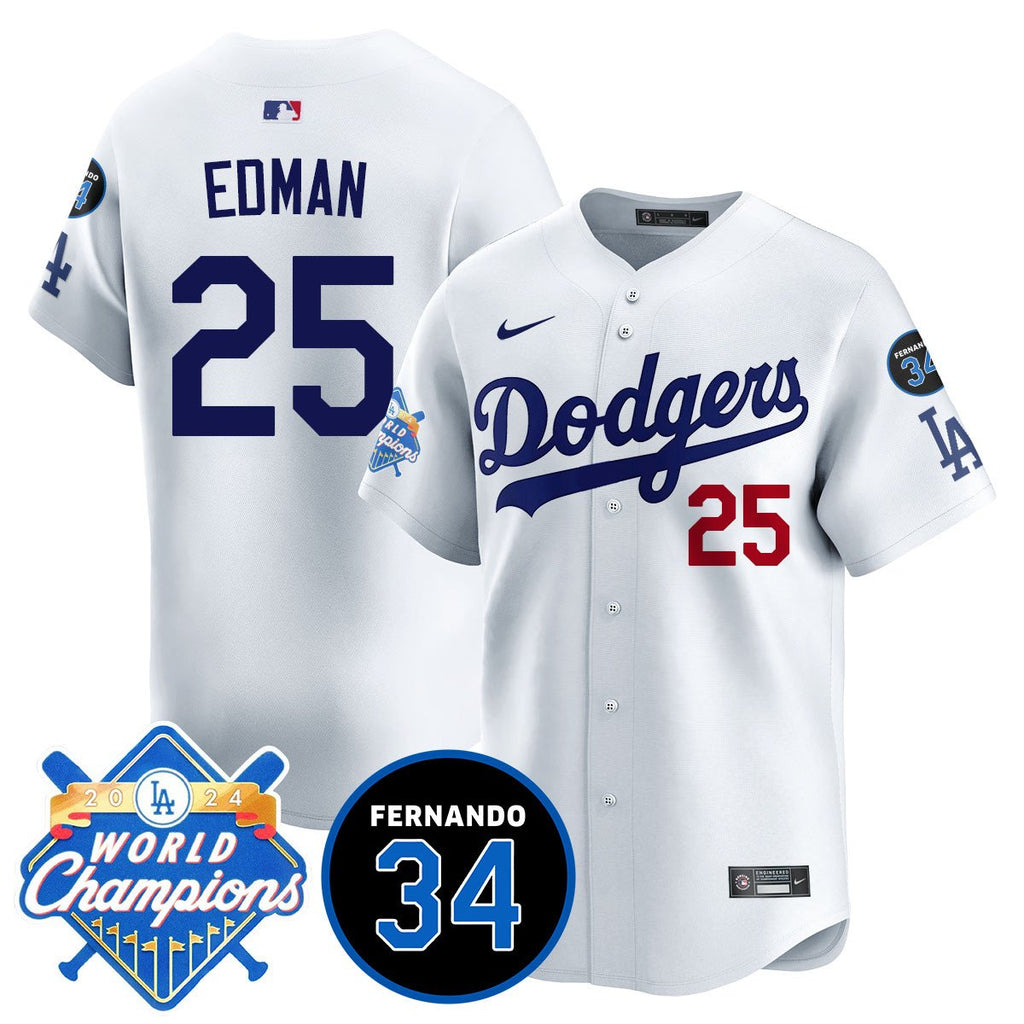 LA Dodgers - World Series Champions 2024/Fernando Valenzuela Memorial Men Jersey - All Stitched