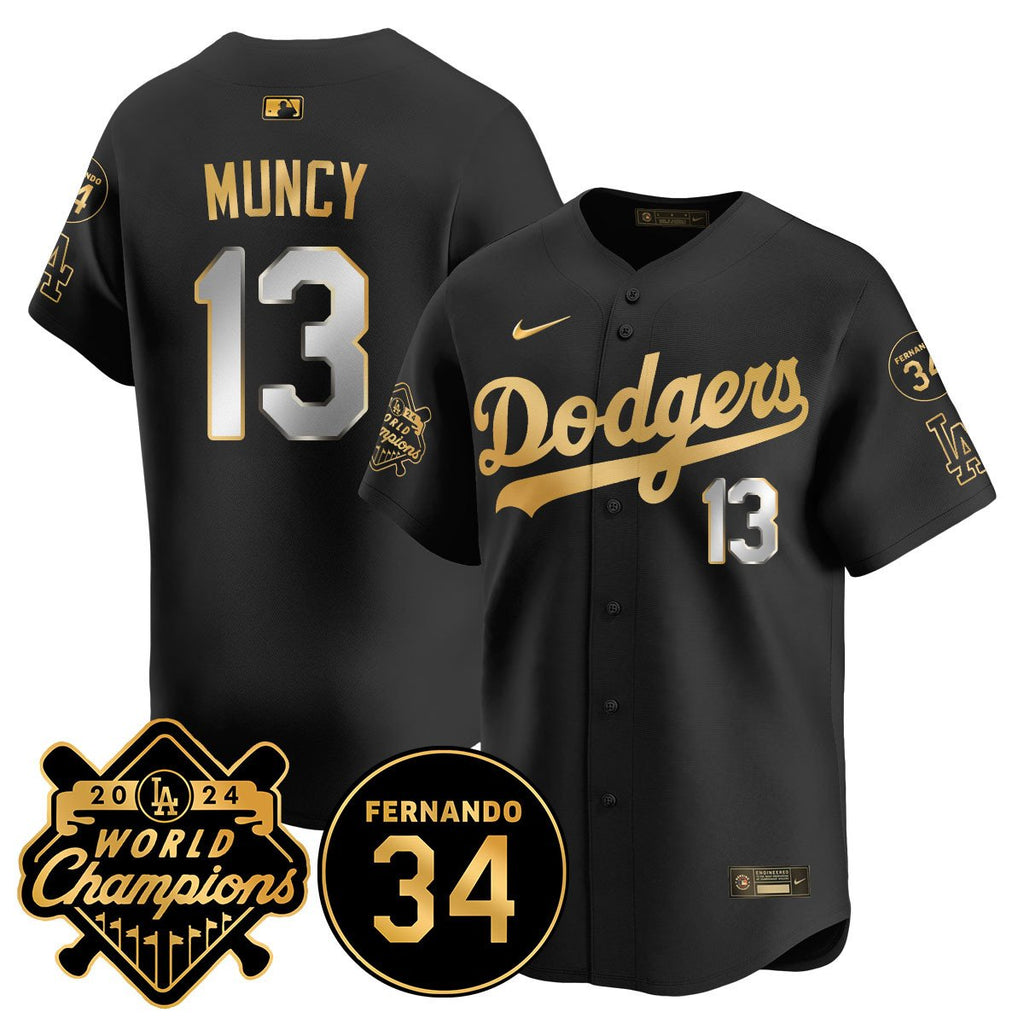 LA Dodgers - World Series Champions 2024/Fernando Valenzuela Memorial Men Jersey - All Stitched