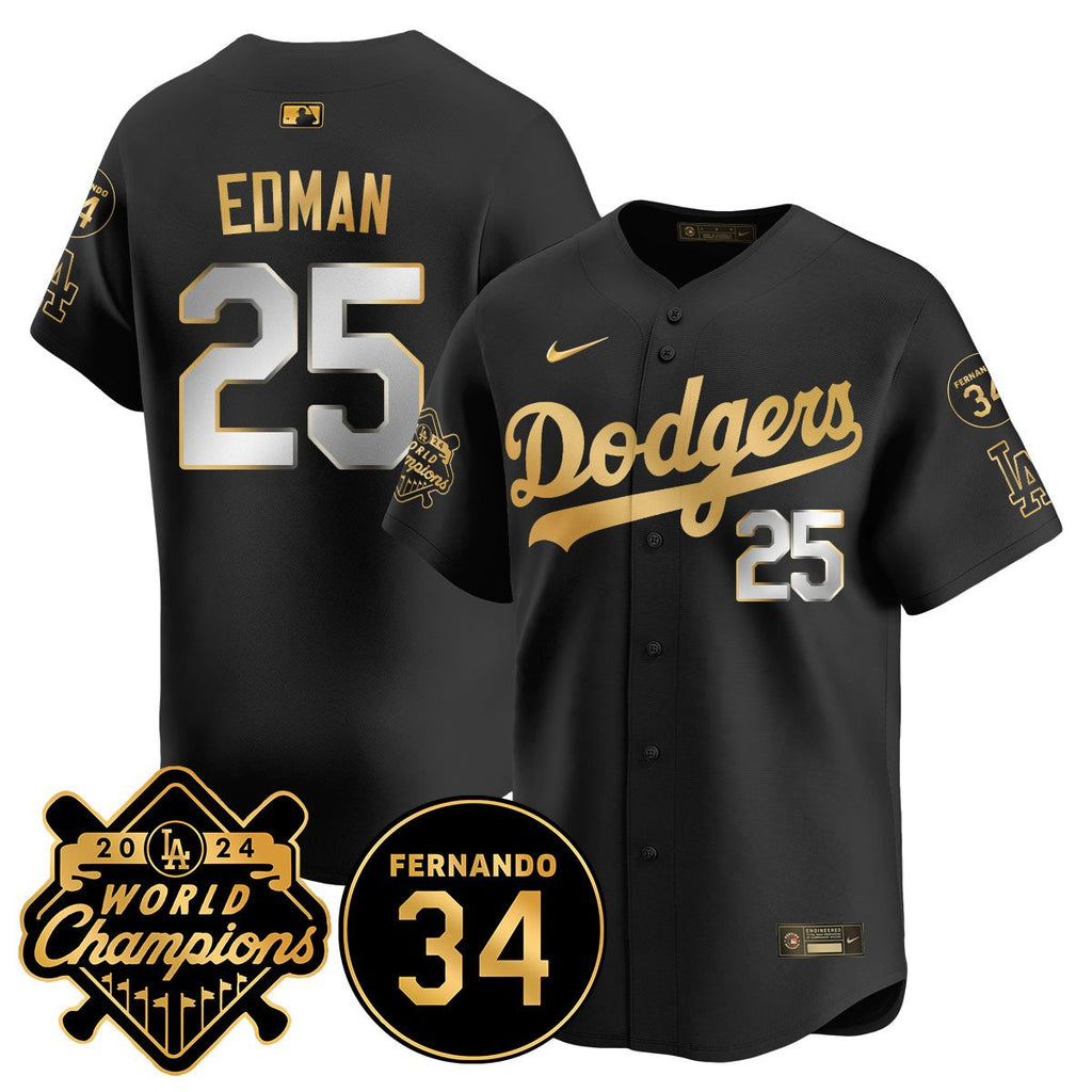 LA Dodgers - World Series Champions 2024/Fernando Valenzuela Memorial Men Jersey - All Stitched