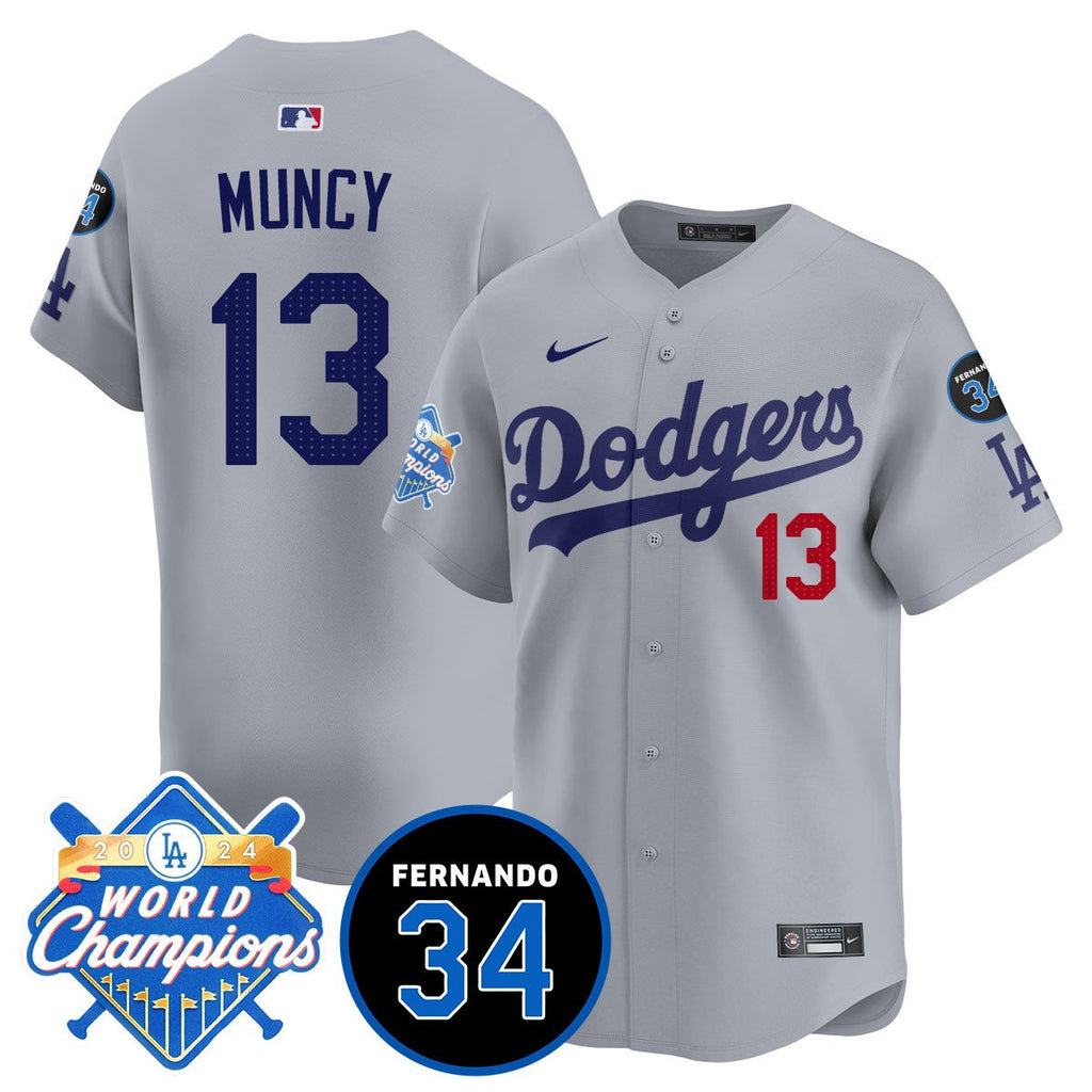 LA Dodgers - World Series Champions 2024/Fernando Valenzuela Memorial Men Jersey - All Stitched