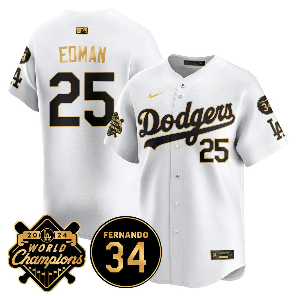 LA Dodgers - World Series Champions 2024/Fernando Valenzuela Memorial Men Jersey - All Stitched