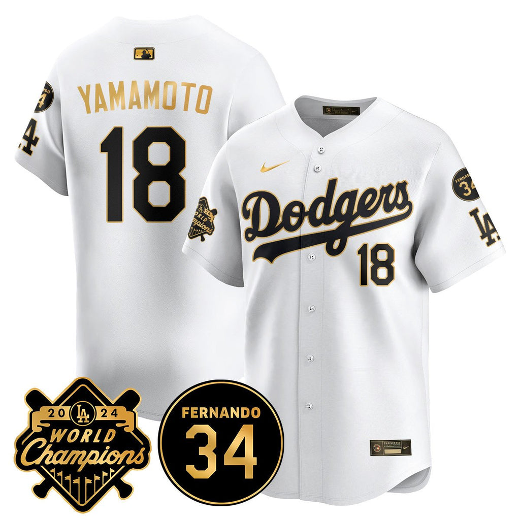 LA Dodgers - World Series Champions 2024/Fernando Valenzuela Memorial Men Jersey - All Stitched