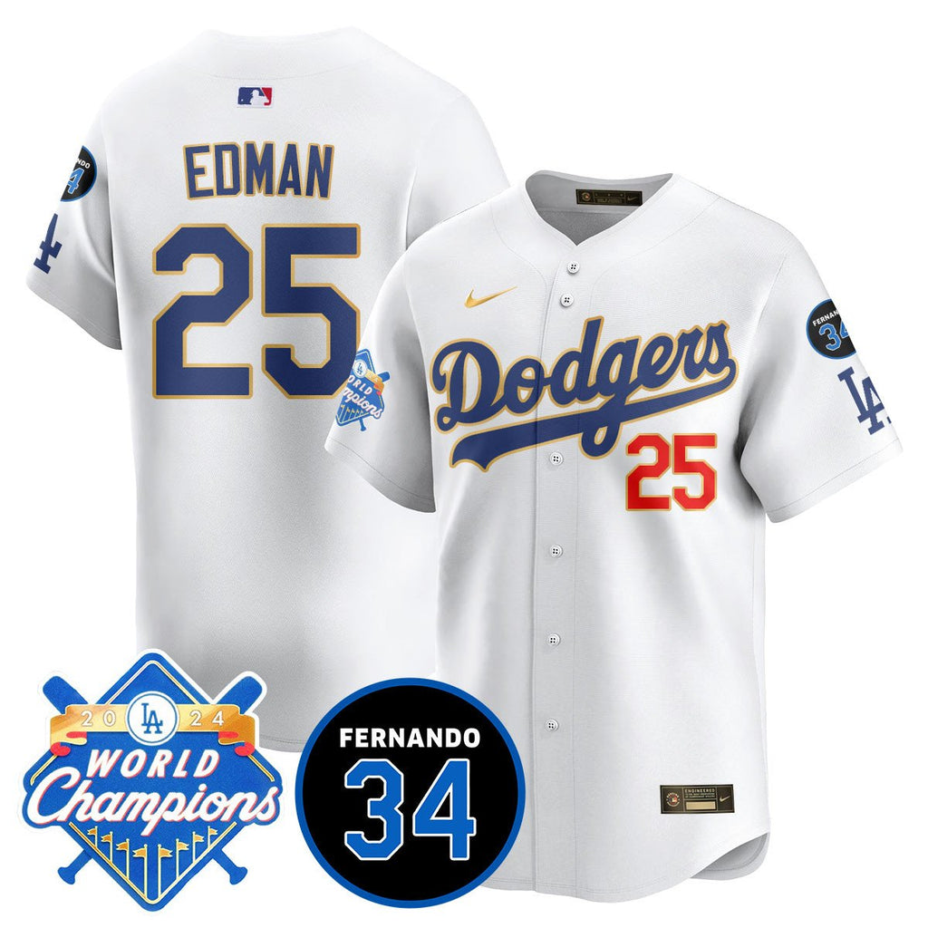 LA Dodgers - World Series Champions 2024/Fernando Valenzuela Memorial Men Jersey - All Stitched