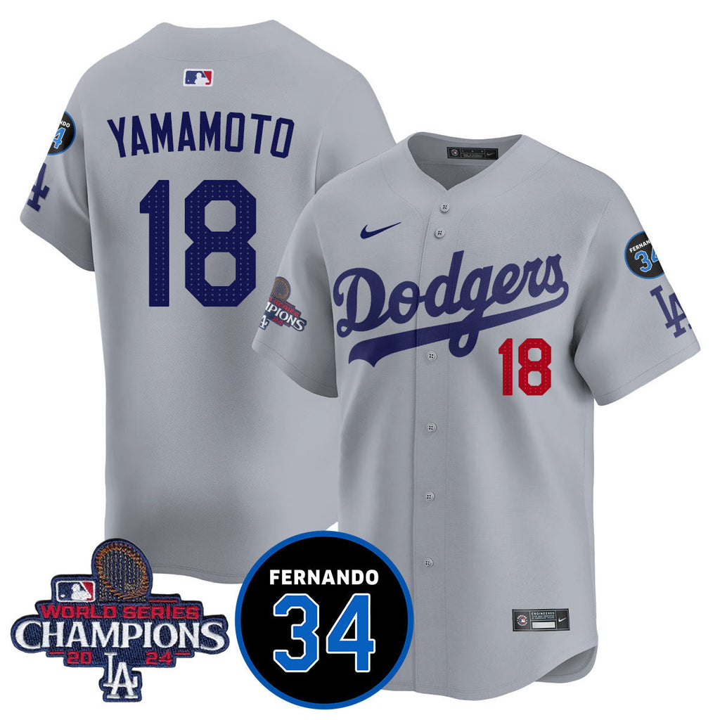 LA Dodgers - World Series Champions 2024/Fernando Valenzuela Memorial Jersey - Stitched N1