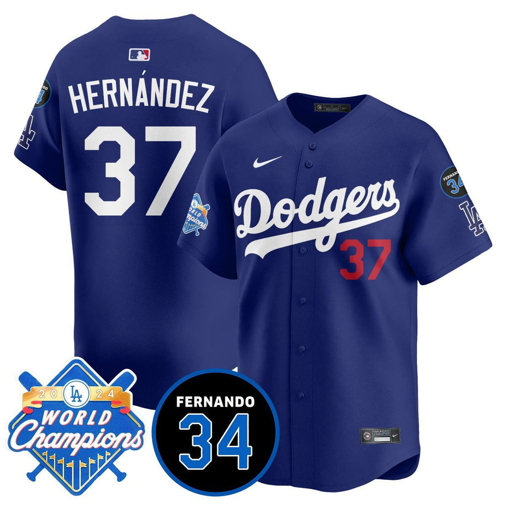 LA Dodgers - World Series Champions 2024/Fernando Valenzuela Memorial Men Jersey - All Stitched