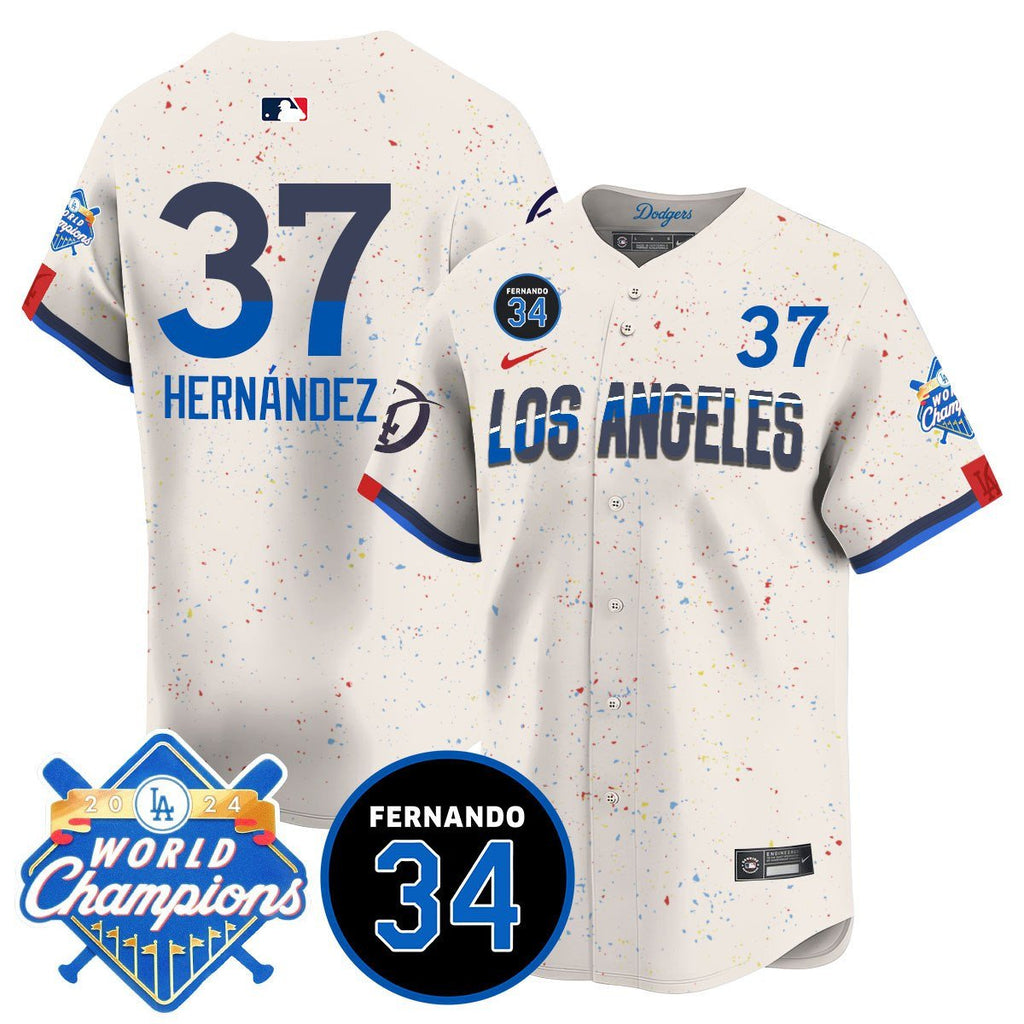 LA Dodgers - World Series Champions 2024/Fernando Valenzuela Memorial Men Jersey - All Stitched