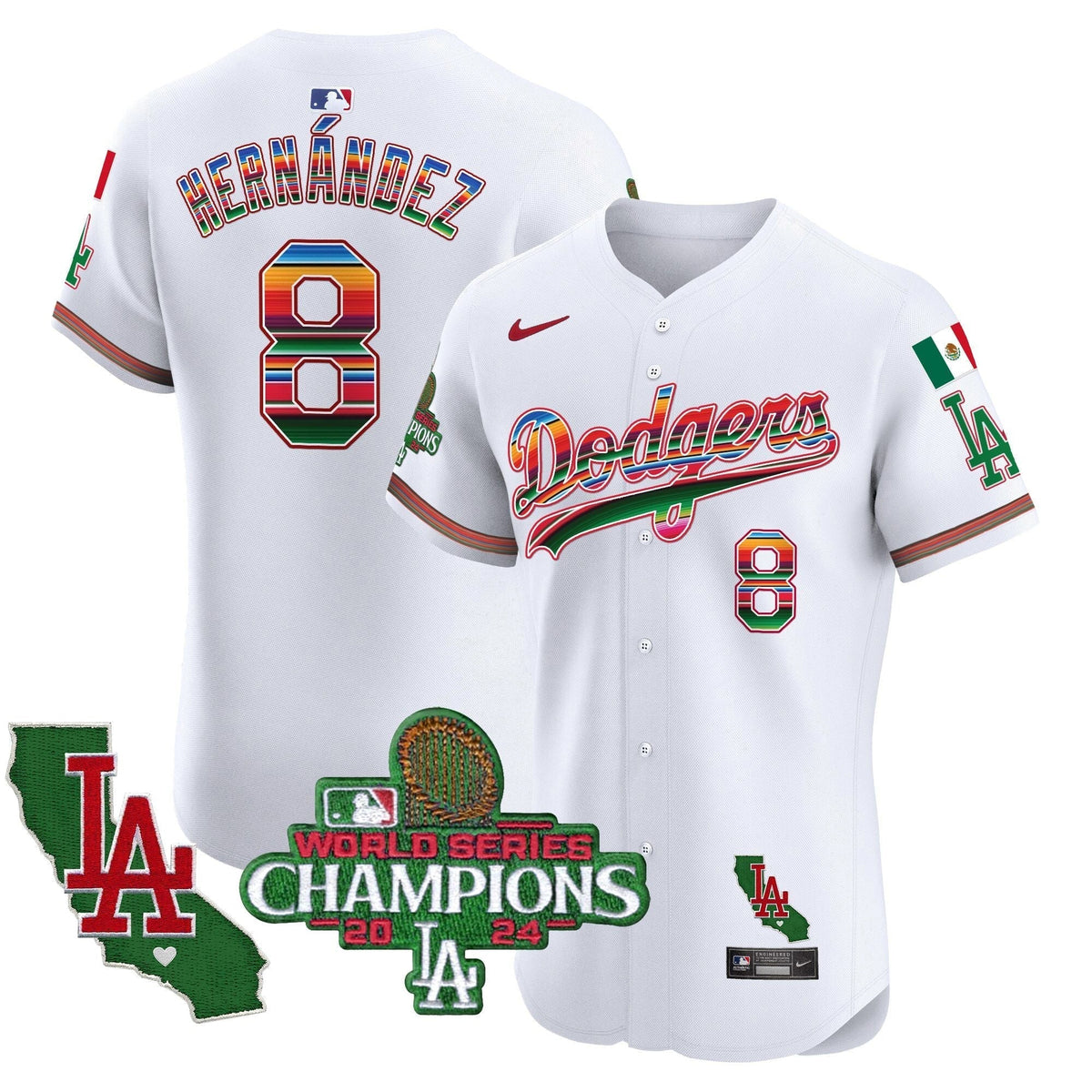 Dodgers Mexico 2024 World Series Champions Vapor Premier Elite Jersey - All Stitched