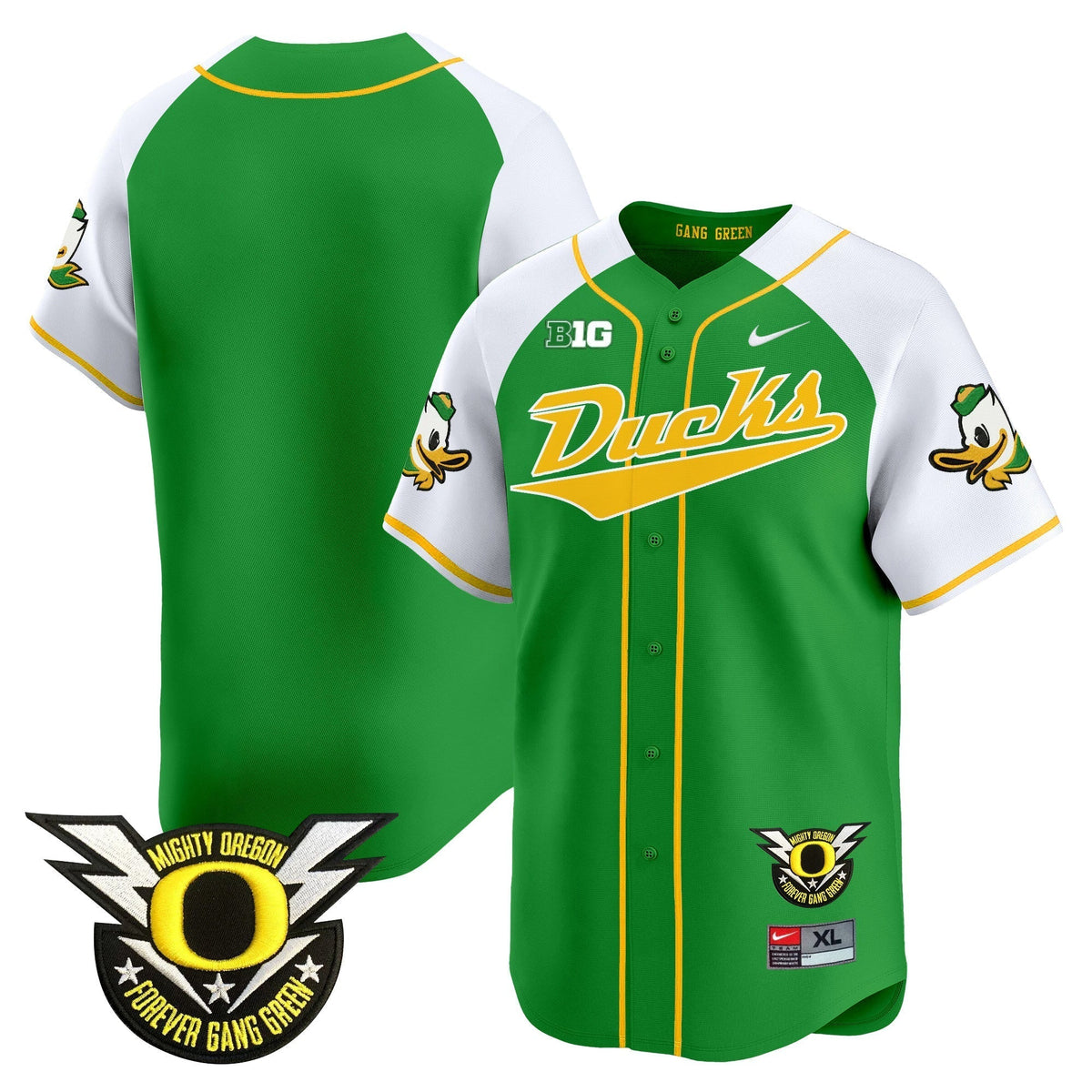 ORE 2024 Forever Gang Green & BIG Patch Vapor Baseball Jersey - All Stitched