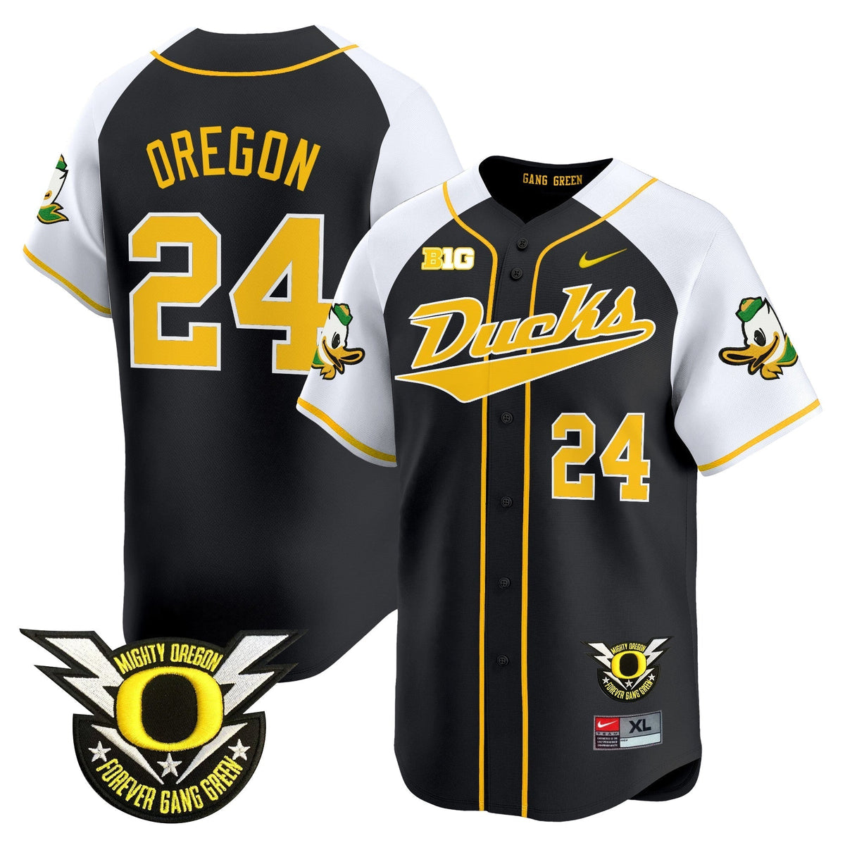 ORE 2024 Forever Gang Green & BIG Patch Vapor Baseball Jersey - All Stitched