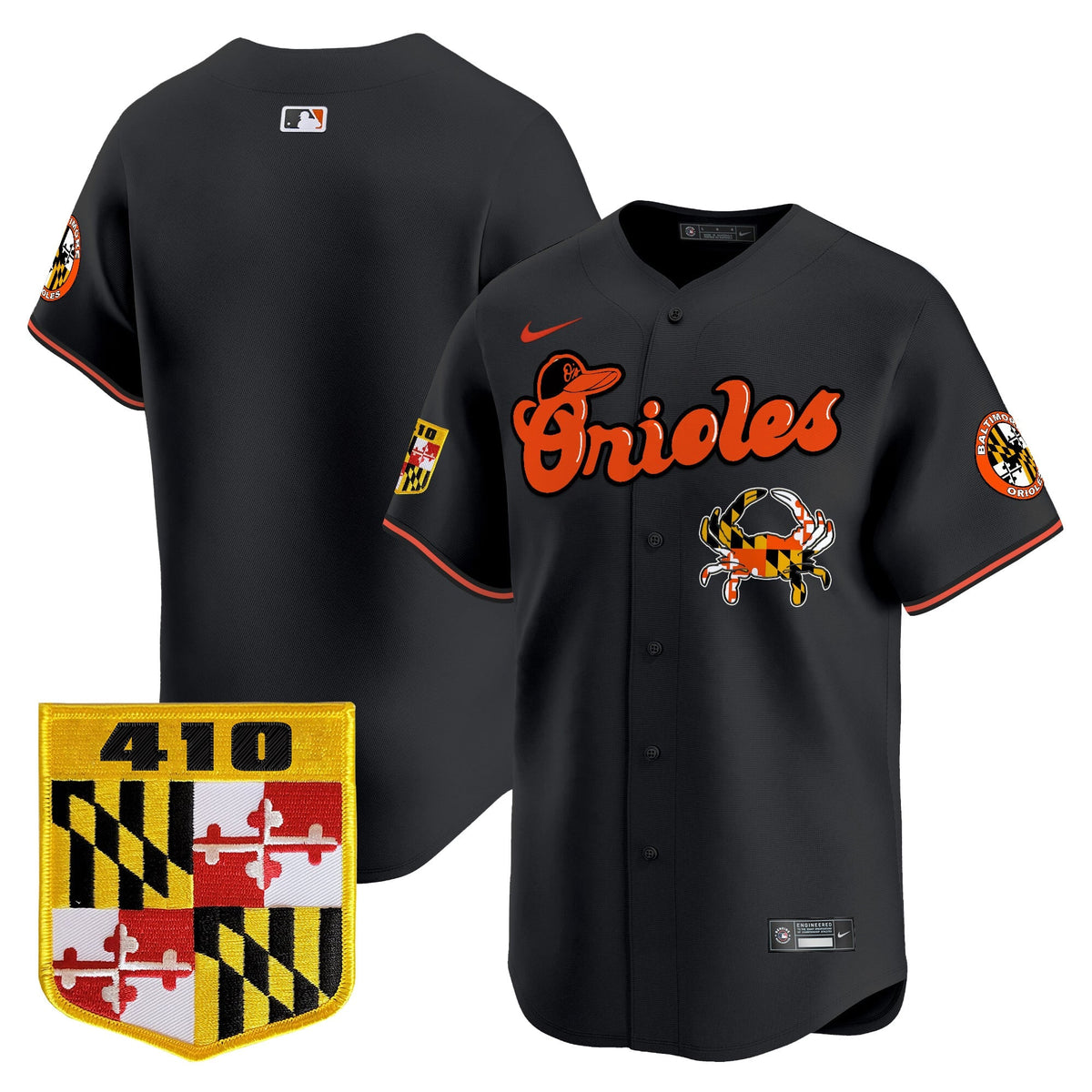 Baltimore Orioles 410 & Chesapeake Crab Patch Vapor Premier Limited Jersey - All Stitched