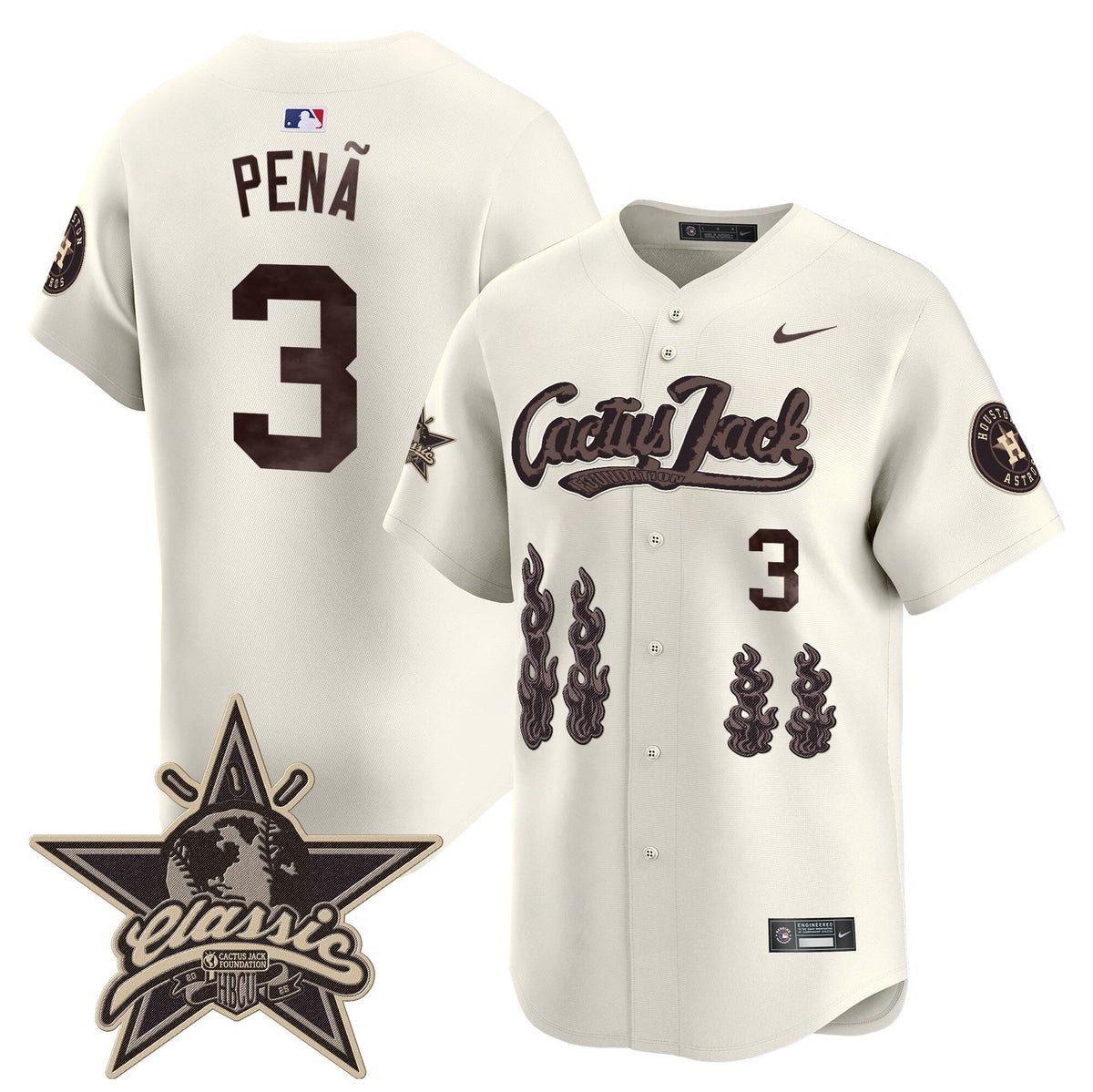 HOU Cactus Jack 2025 Vapor Premier Limited Jersey - All Stitched