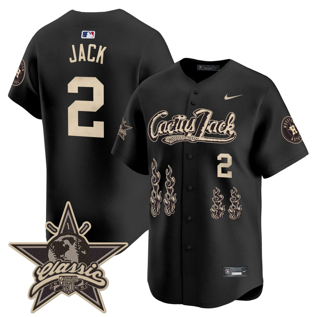 HOU Cactus Jack 2025 Vapor Premier Limited Jersey - All Stitched