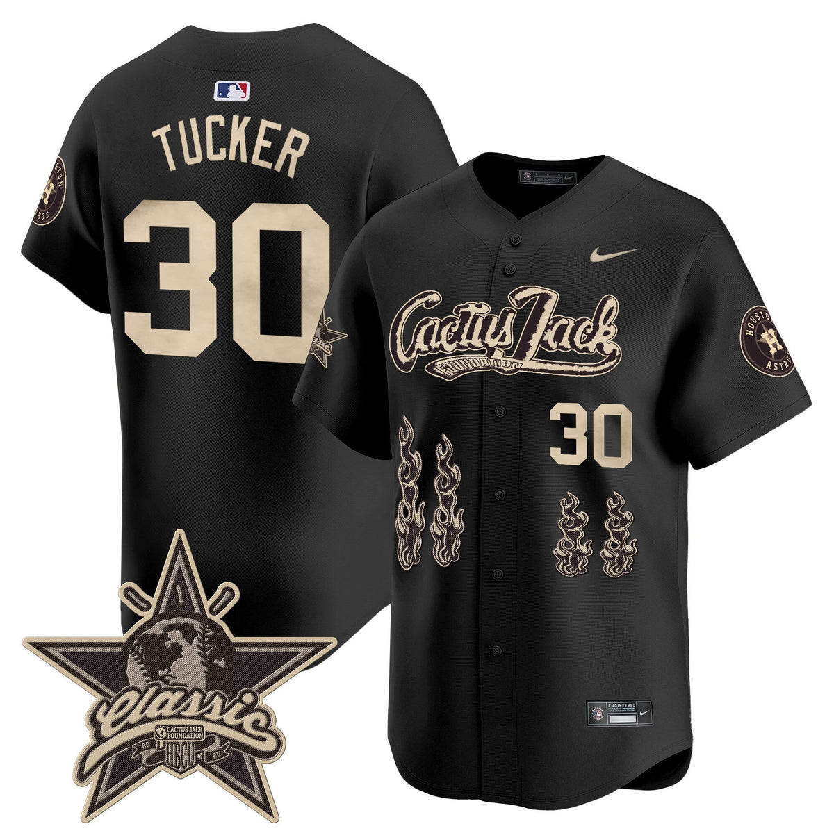 HOU Cactus Jack 2025 Vapor Premier Limited Jersey - All Stitched