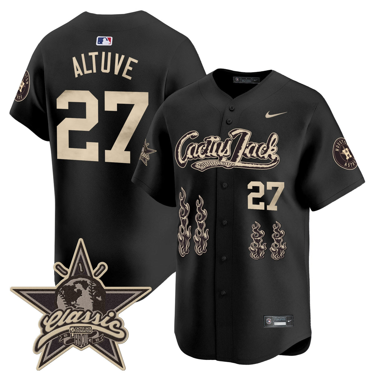 HOU Cactus Jack 2025 Vapor Premier Limited Jersey - All Stitched