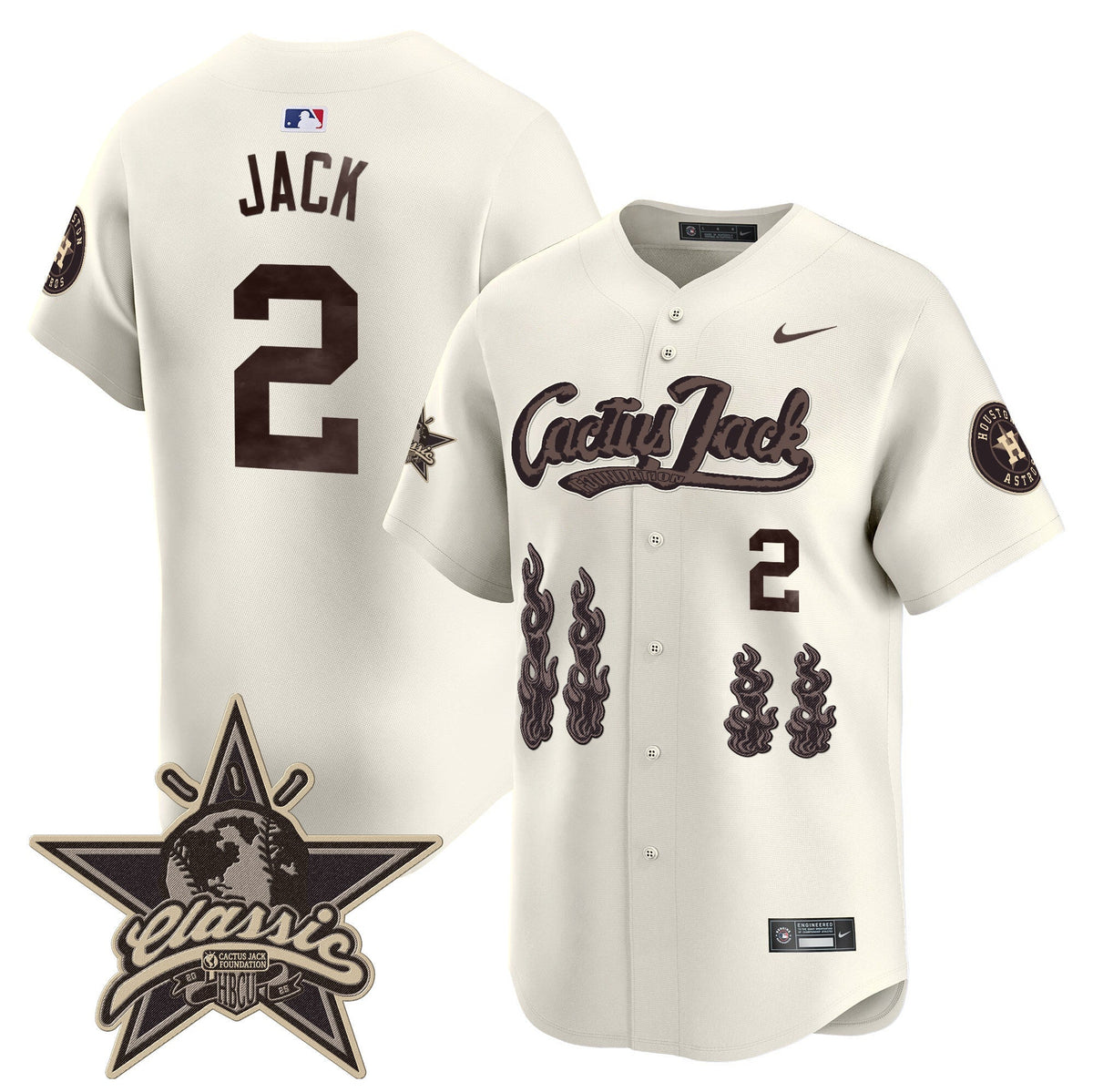 HOU Cactus Jack 2025 Vapor Premier Limited Jersey - All Stitched
