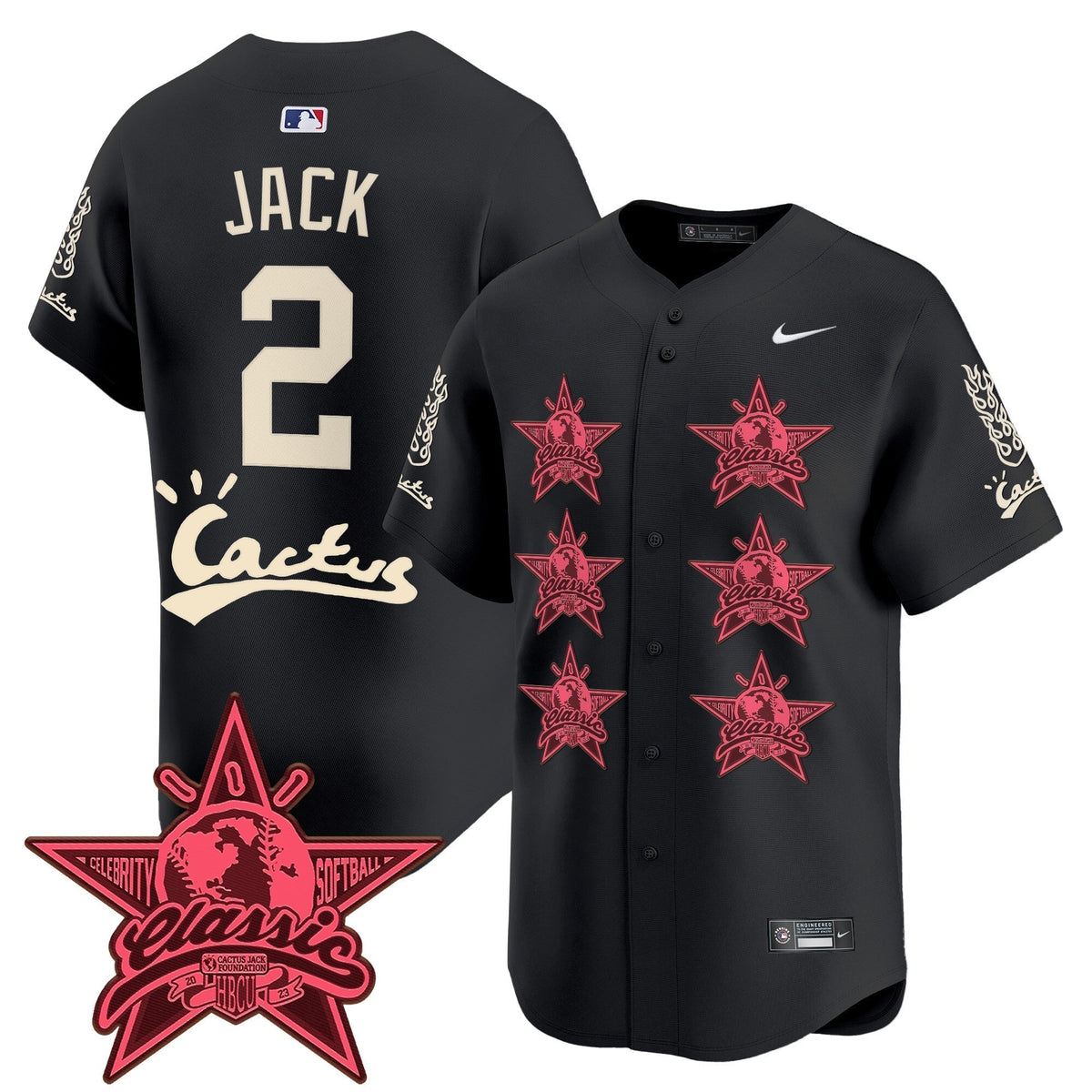 HOU Cactus Jack 2025 Vapor Premier Limited Jersey V2 - All Stitched