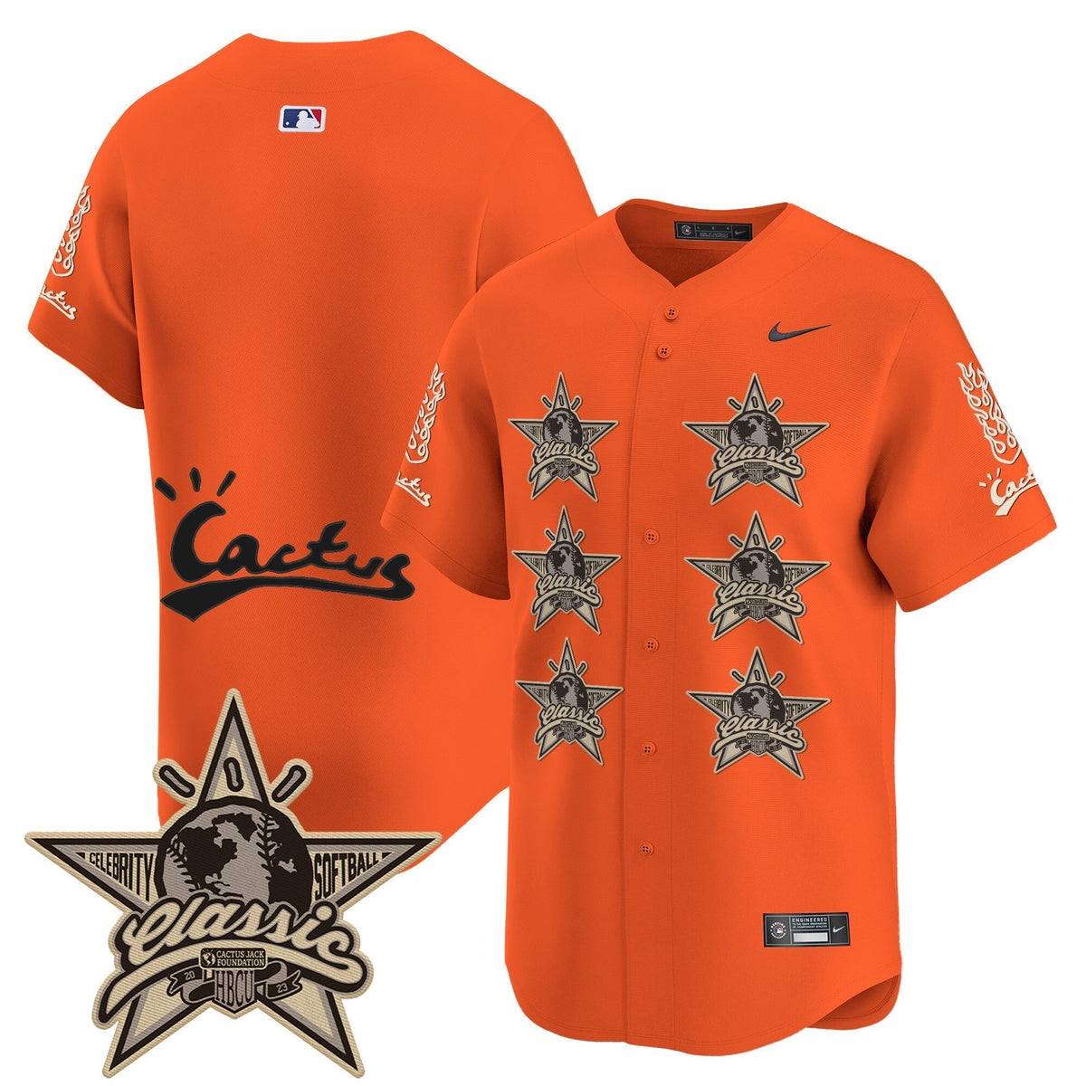 HOU Cactus Jack 2025 Vapor Premier Limited Jersey V2 - All Stitched