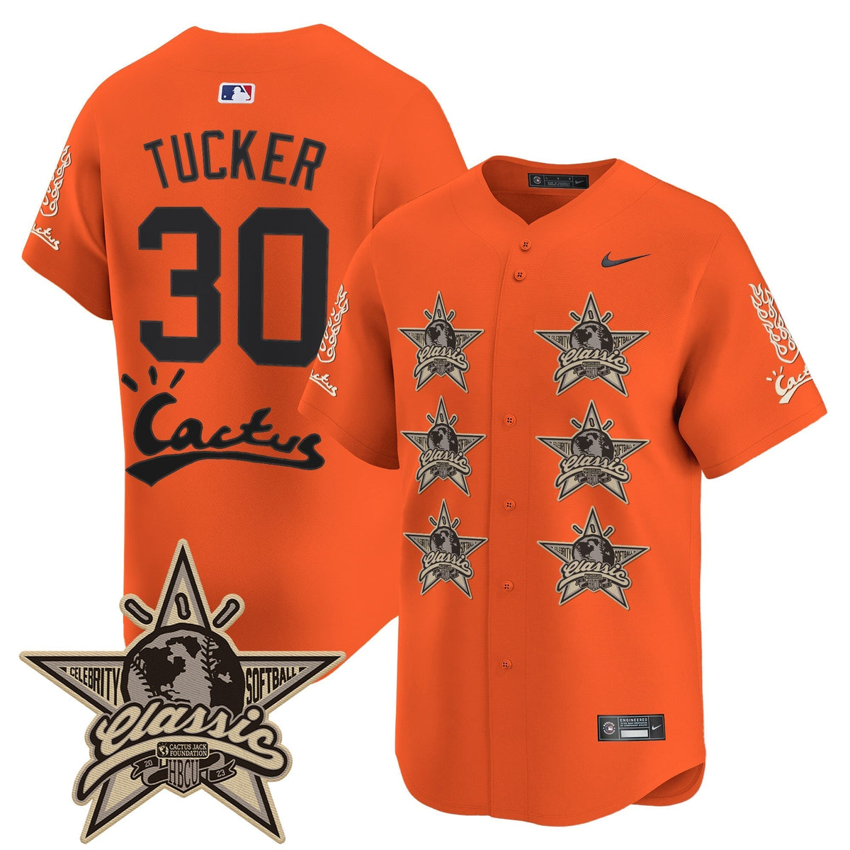 HOU Cactus Jack 2025 Vapor Premier Limited Jersey V2 - All Stitched