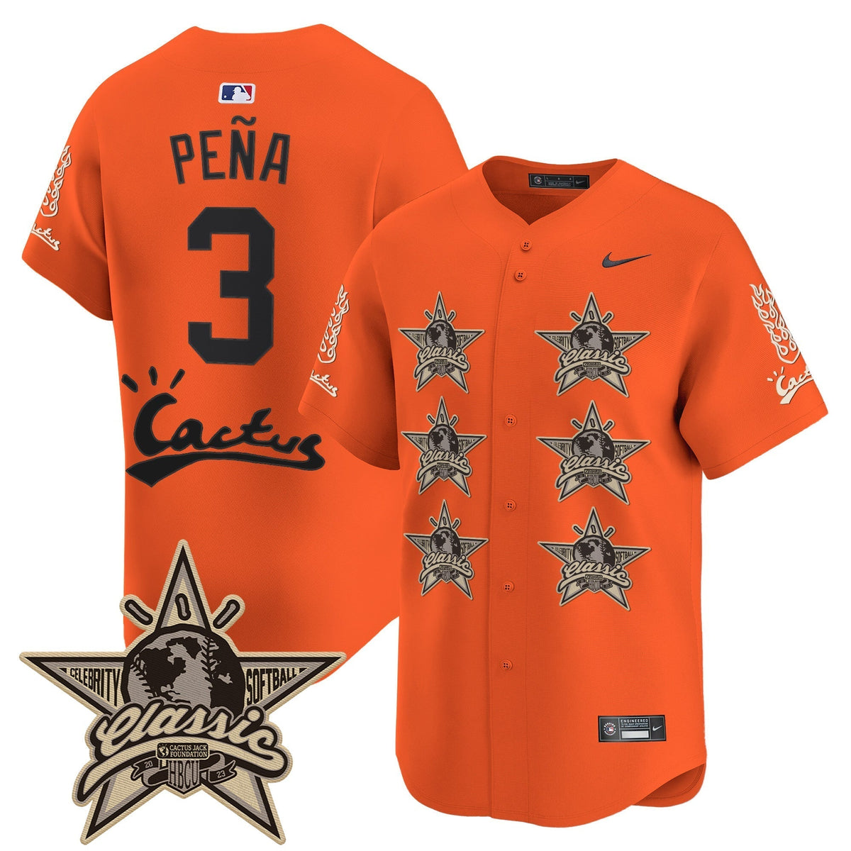 HOU Cactus Jack 2025 Vapor Premier Limited Jersey V2 - All Stitched