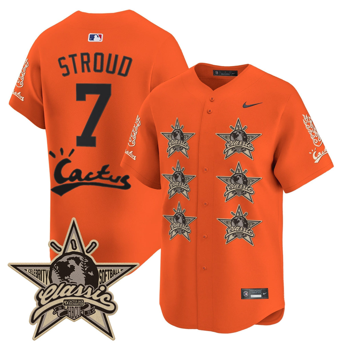 HOU Cactus Jack 2025 Vapor Premier Limited Jersey V2 - All Stitched