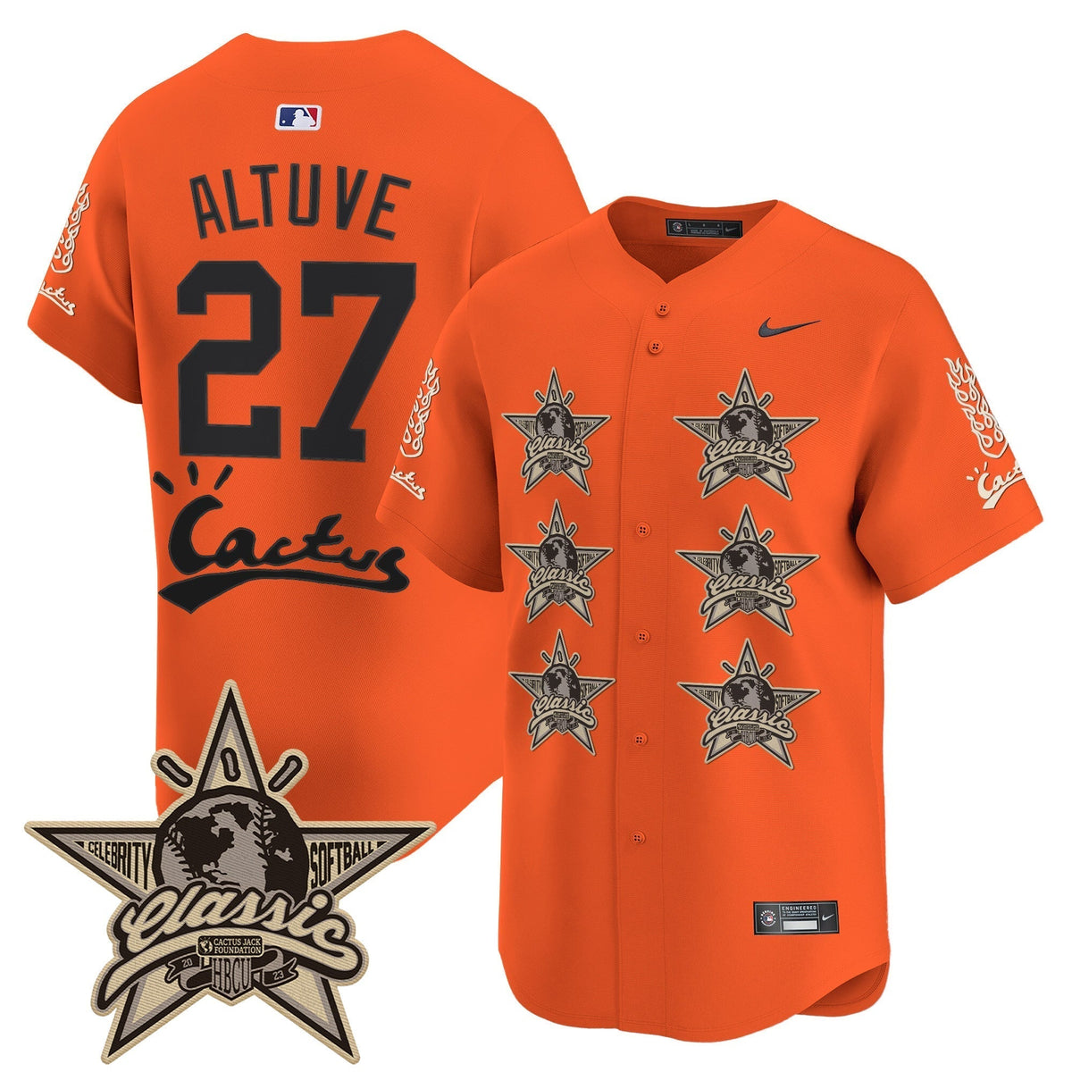 HOU Cactus Jack 2025 Vapor Premier Limited Jersey V2 - All Stitched