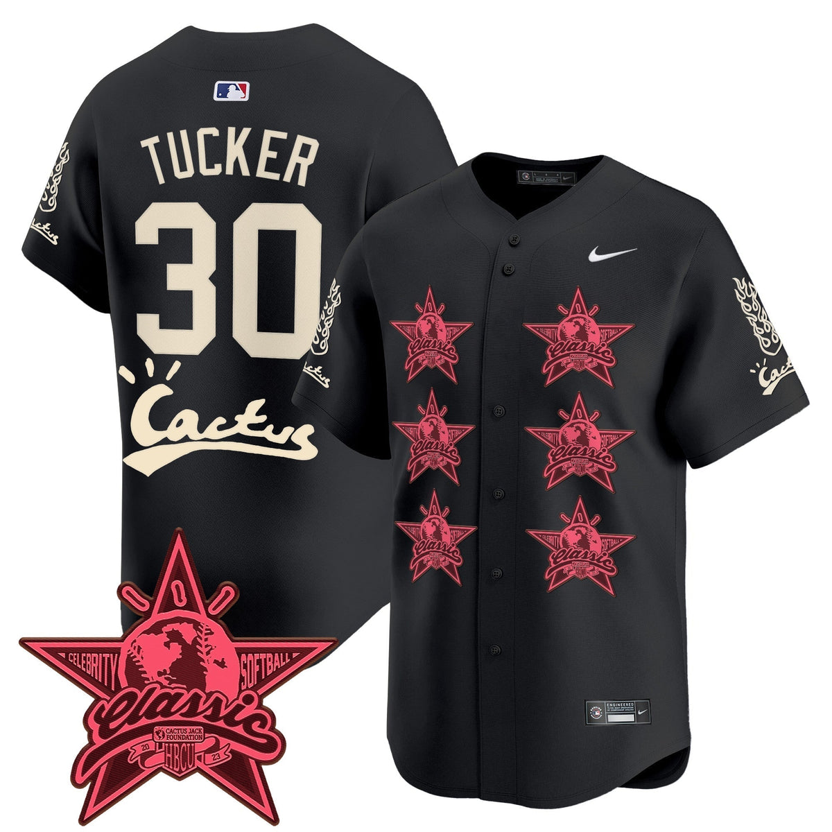 HOU Cactus Jack 2025 Vapor Premier Limited Jersey V2 - All Stitched