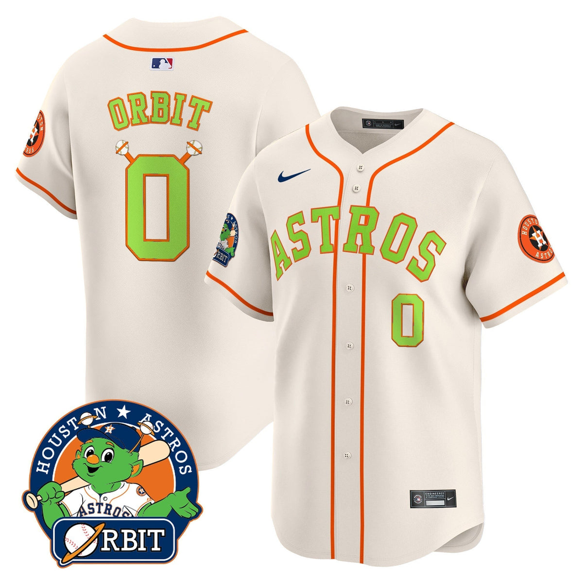 Astros Orbit Patch Vapor Premier Limited Jersey V2 - All Stitched