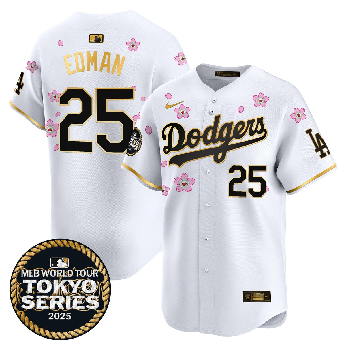 Dodgers Tokyo Series 2025 Gold Trim Vapor Premier Limited Jersey V2 - Stitched