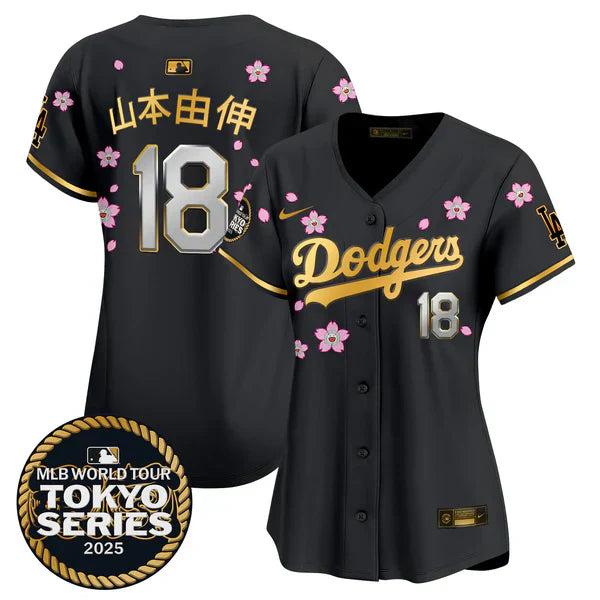 Women's Dodgers Tokyo Series 2025 Gold Trim Vapor Premier Limited Jersey - Stitched