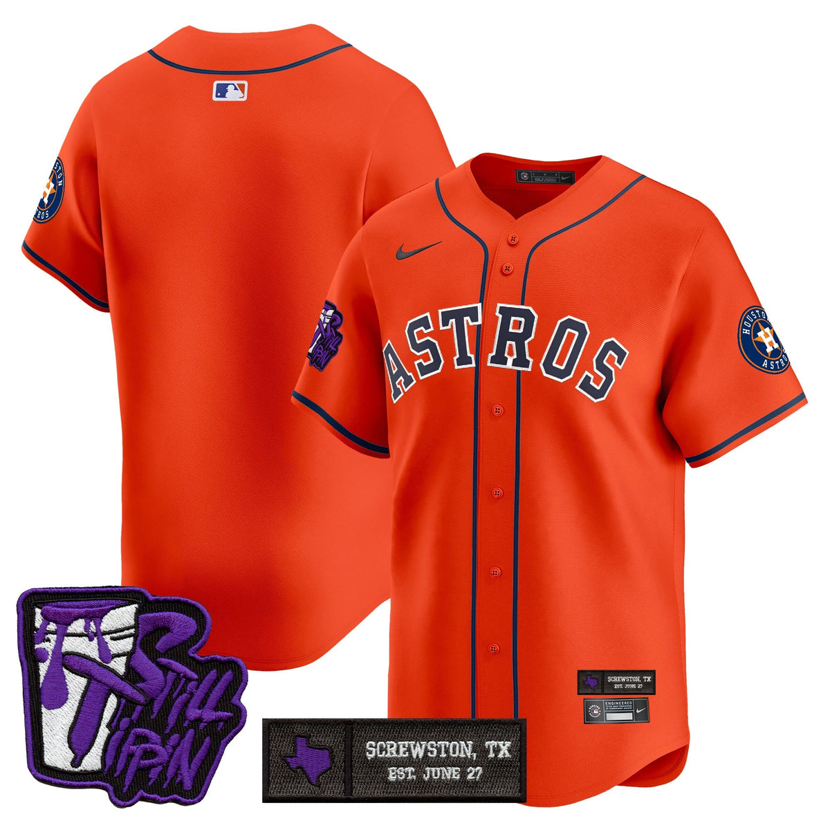 HOU DJ Screw Still Tippin Purple Patch Vapor Premier Limited Jersey - Stitched