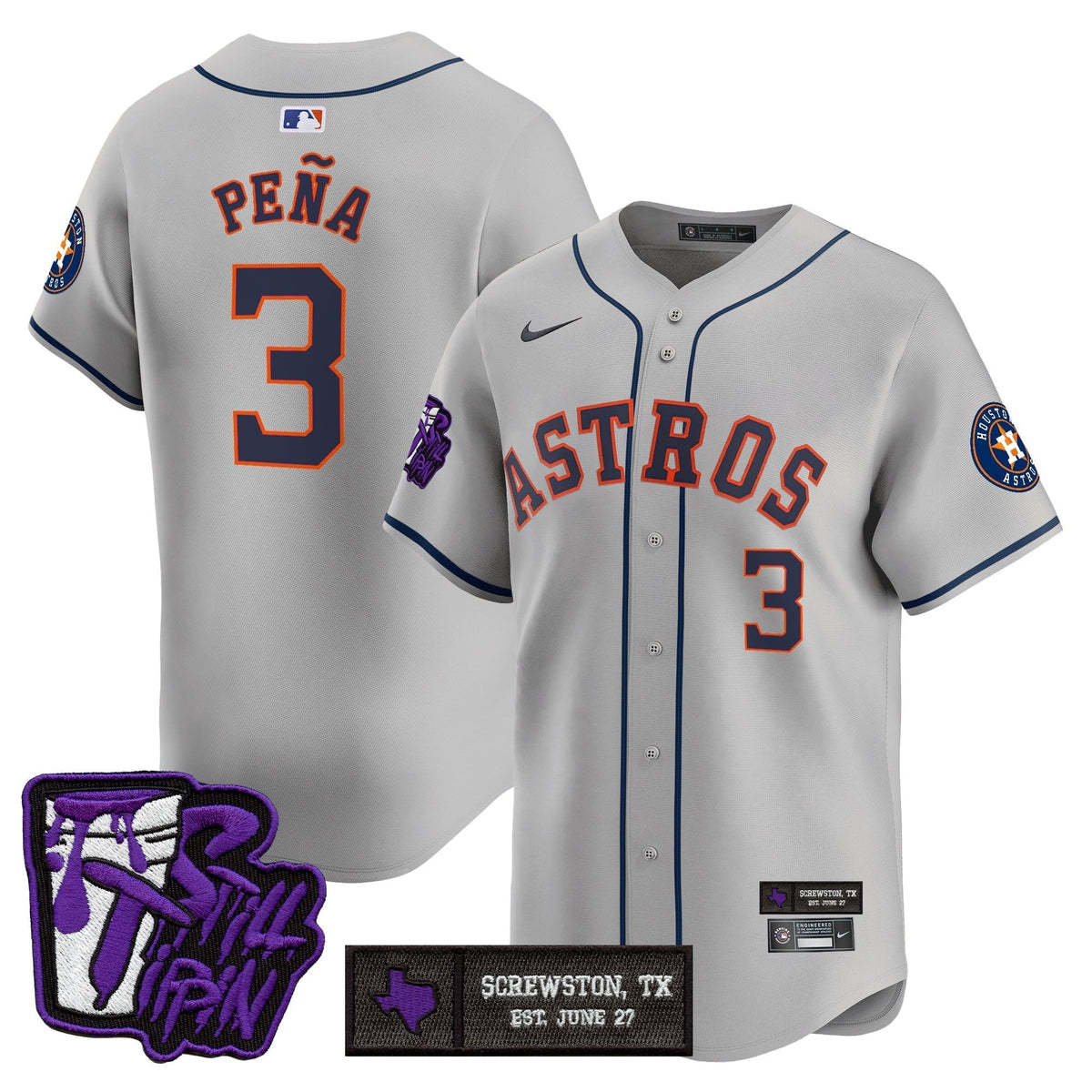 HOU DJ Screw Still Tippin Purple Patch Vapor Premier Limited Jersey - Stitched