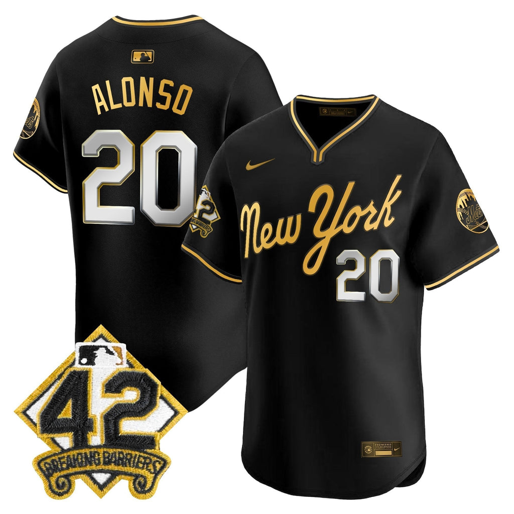 NYM 2025 Jackie Robinson Patch Road Alternate Jersey â All Stitched