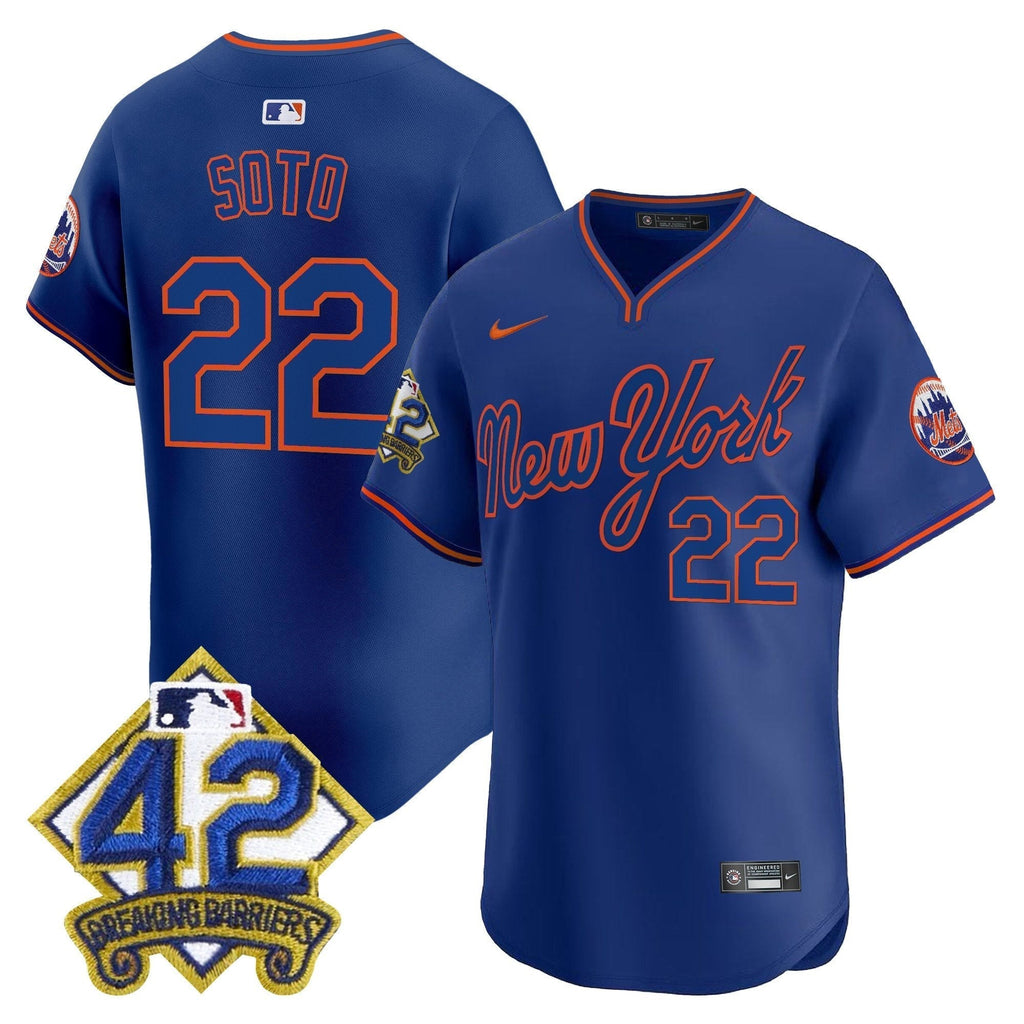 NYM 2025 Jackie Robinson Patch Road Alternate Jersey â All Stitched