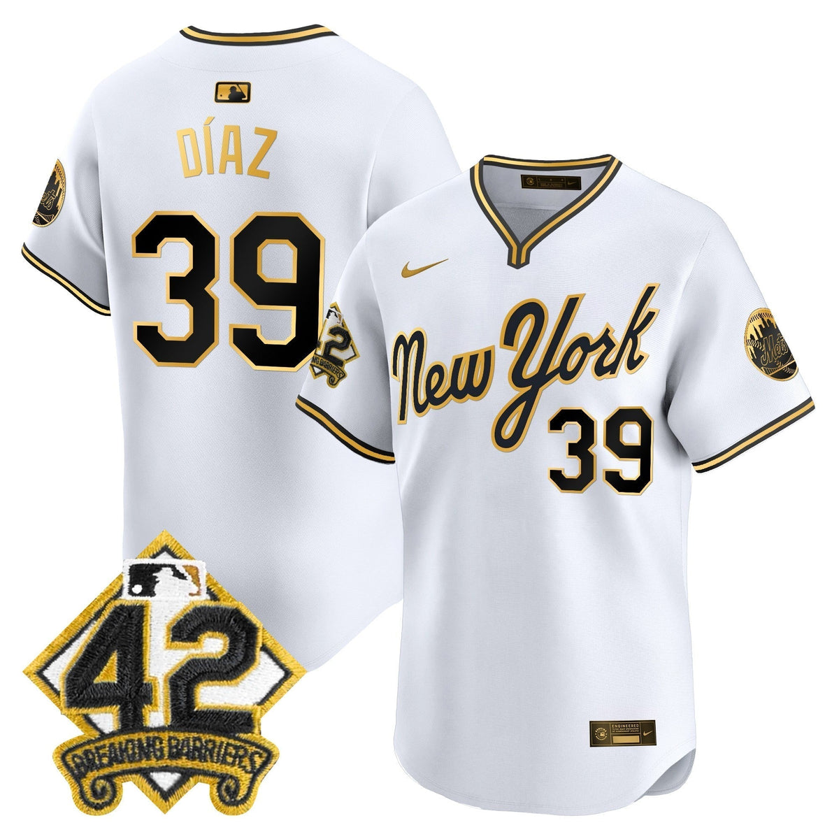 NYM 2025 Jackie Robinson Patch Road Alternate Jersey â All Stitched