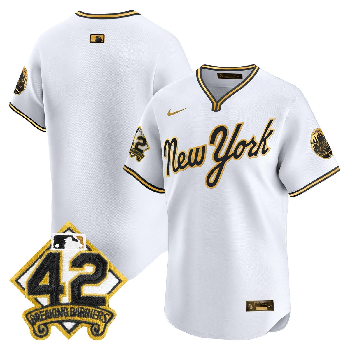 NYM 2025 Jackie Robinson Patch Road Alternate Jersey â All Stitched