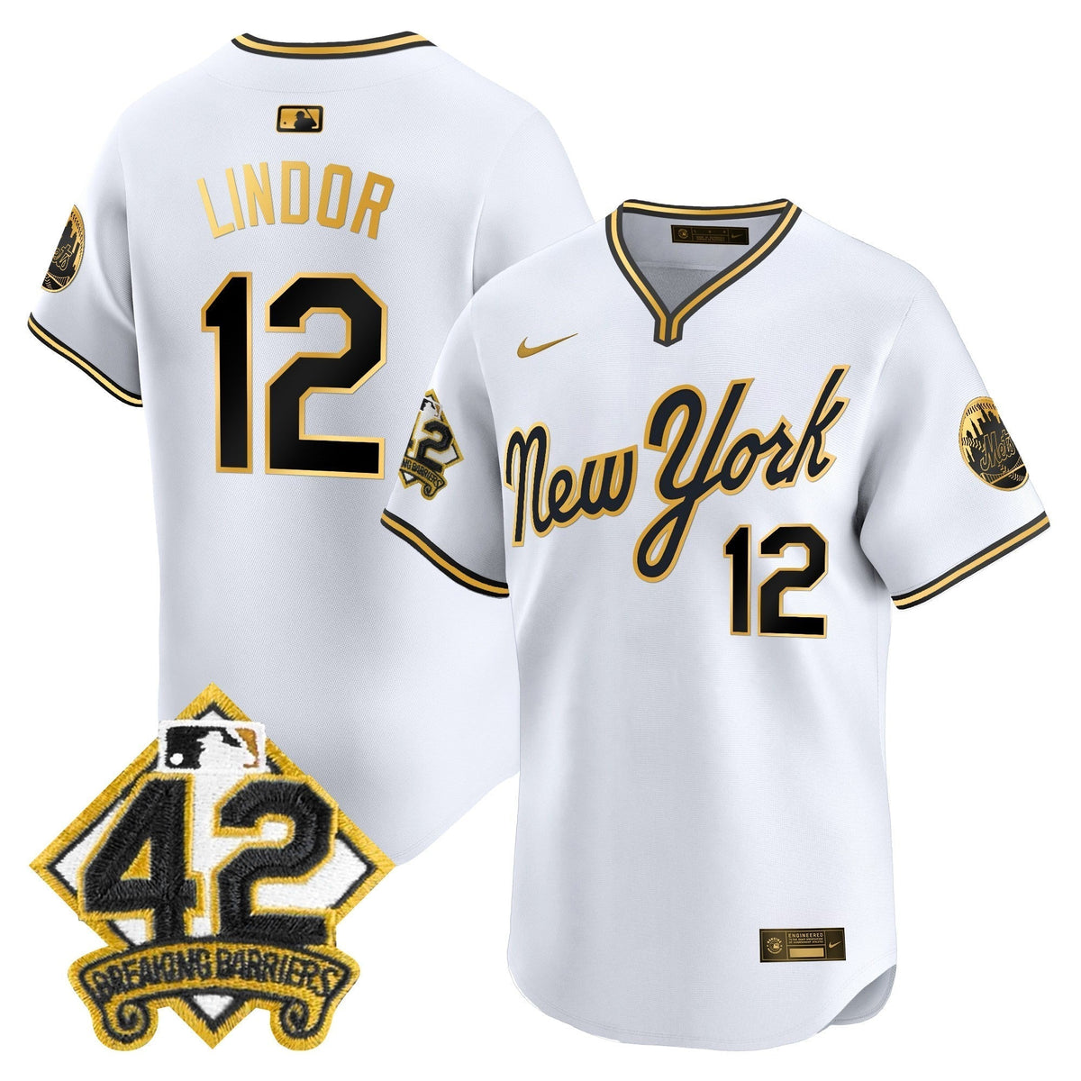NYM 2025 Jackie Robinson Patch Road Alternate Jersey â All Stitched