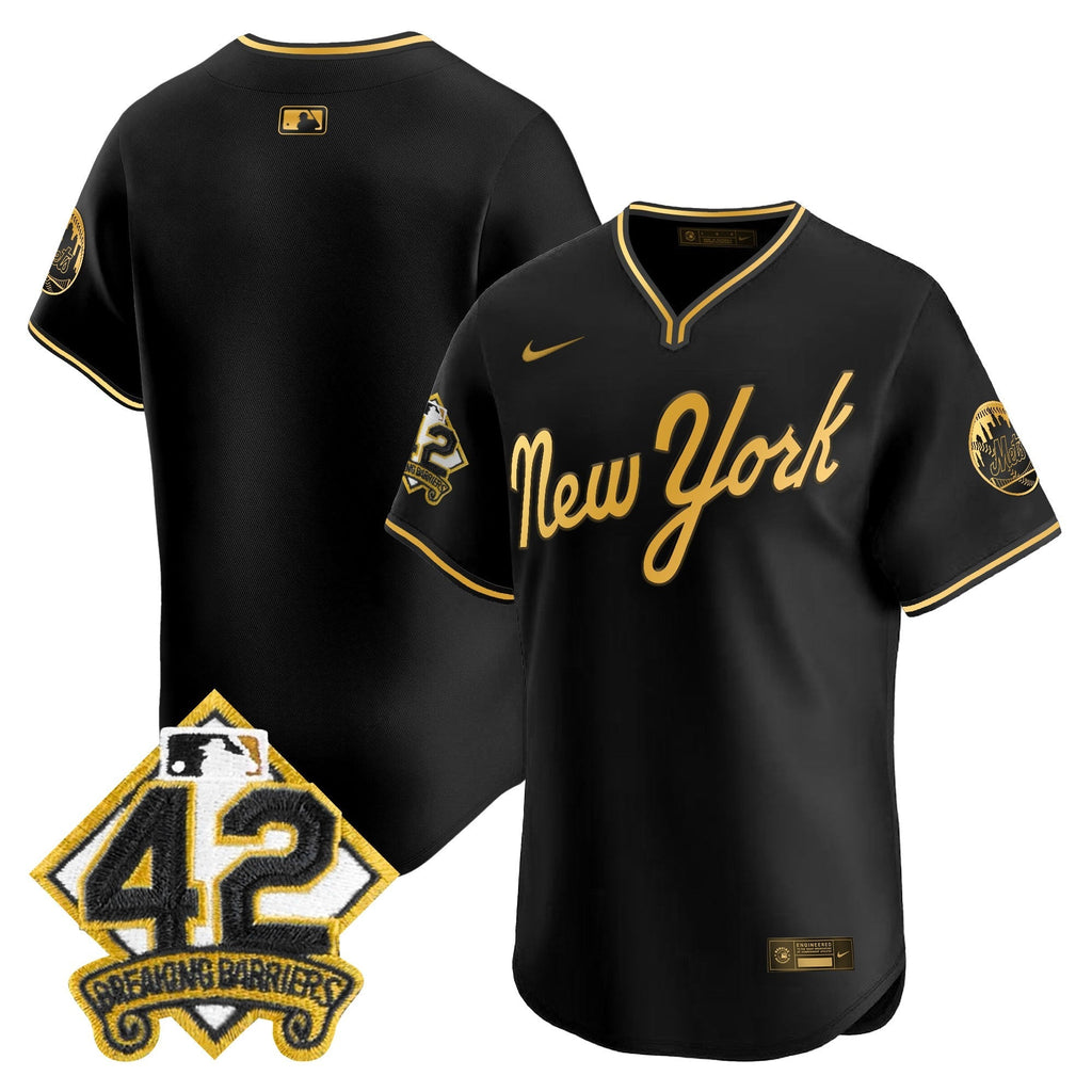 NYM 2025 Jackie Robinson Patch Road Alternate Jersey â All Stitched