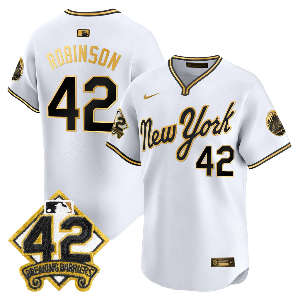 NYM 2025 Jackie Robinson Patch Road Alternate Jersey â All Stitched