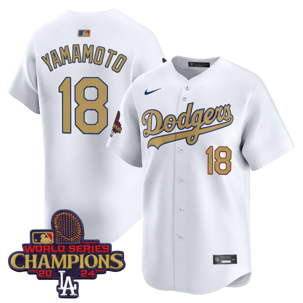 Dodgers 2025 Gold Vapor Premier Limited Jersey - Stitched