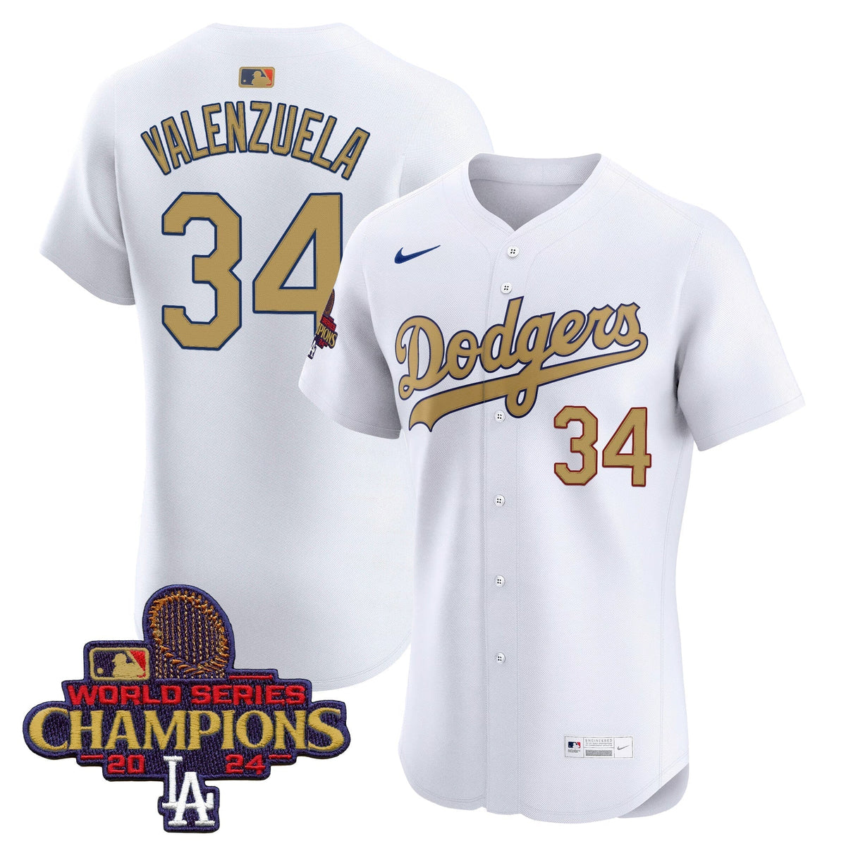 Dodgers 2025 Gold Vapor Premier Elite Jersey - Stitched